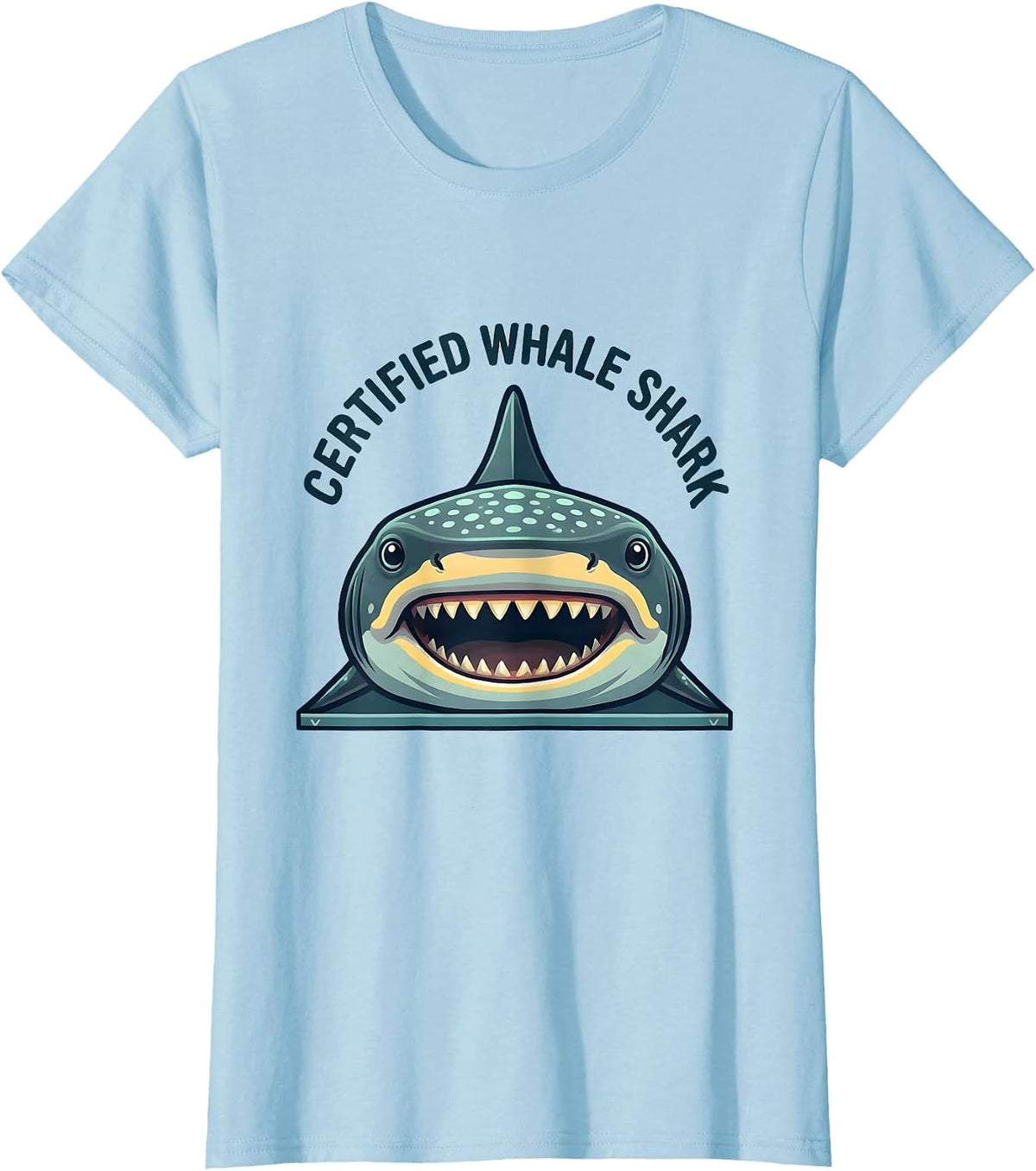Certified Whale Shark Funny Shark Lover Ocean Wildlife Humor T-Shirt - Baby Blue
