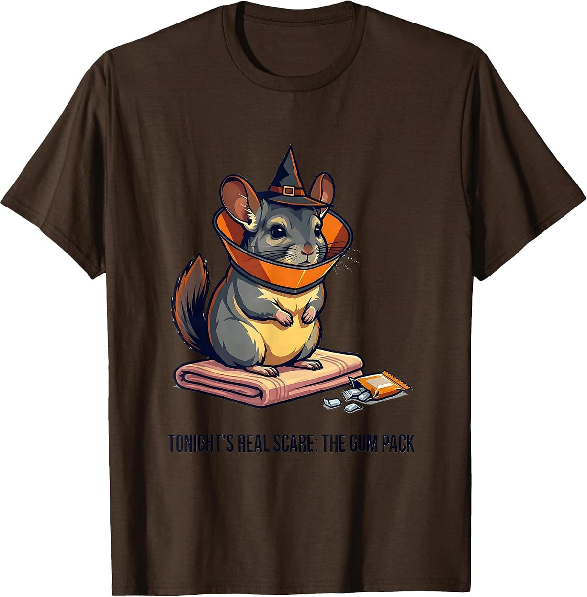 Tonight's Real Scare: The Gum Pack Funny Vet Tech Halloween T-Shirt - Brown