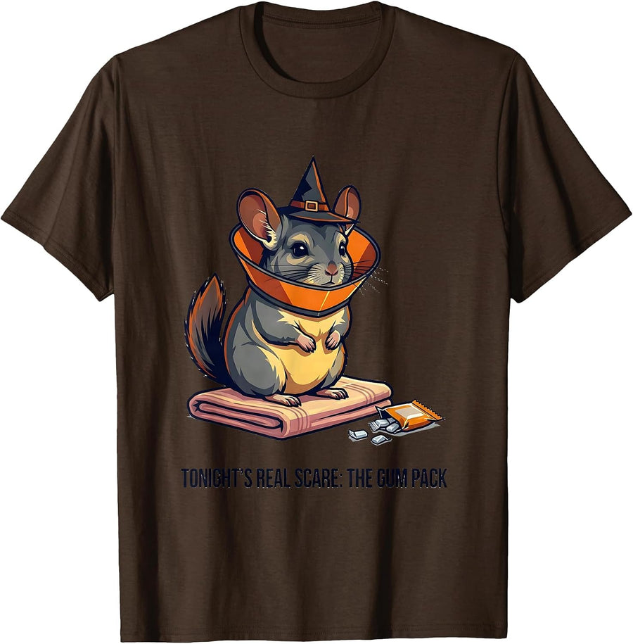 Tonight's Real Scare: The Gum Pack Funny Vet Tech Halloween T-Shirt - Brown