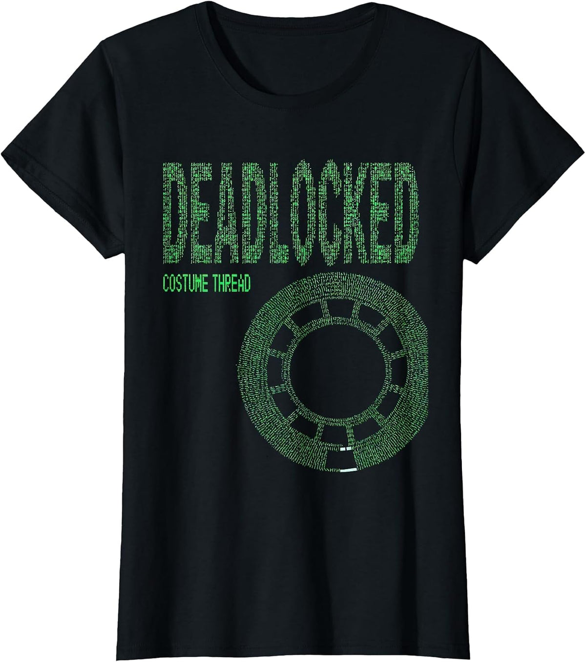 Costume Thread Deadlocked Ascii Terminal Art Funny Lazy T-Shirt - Black