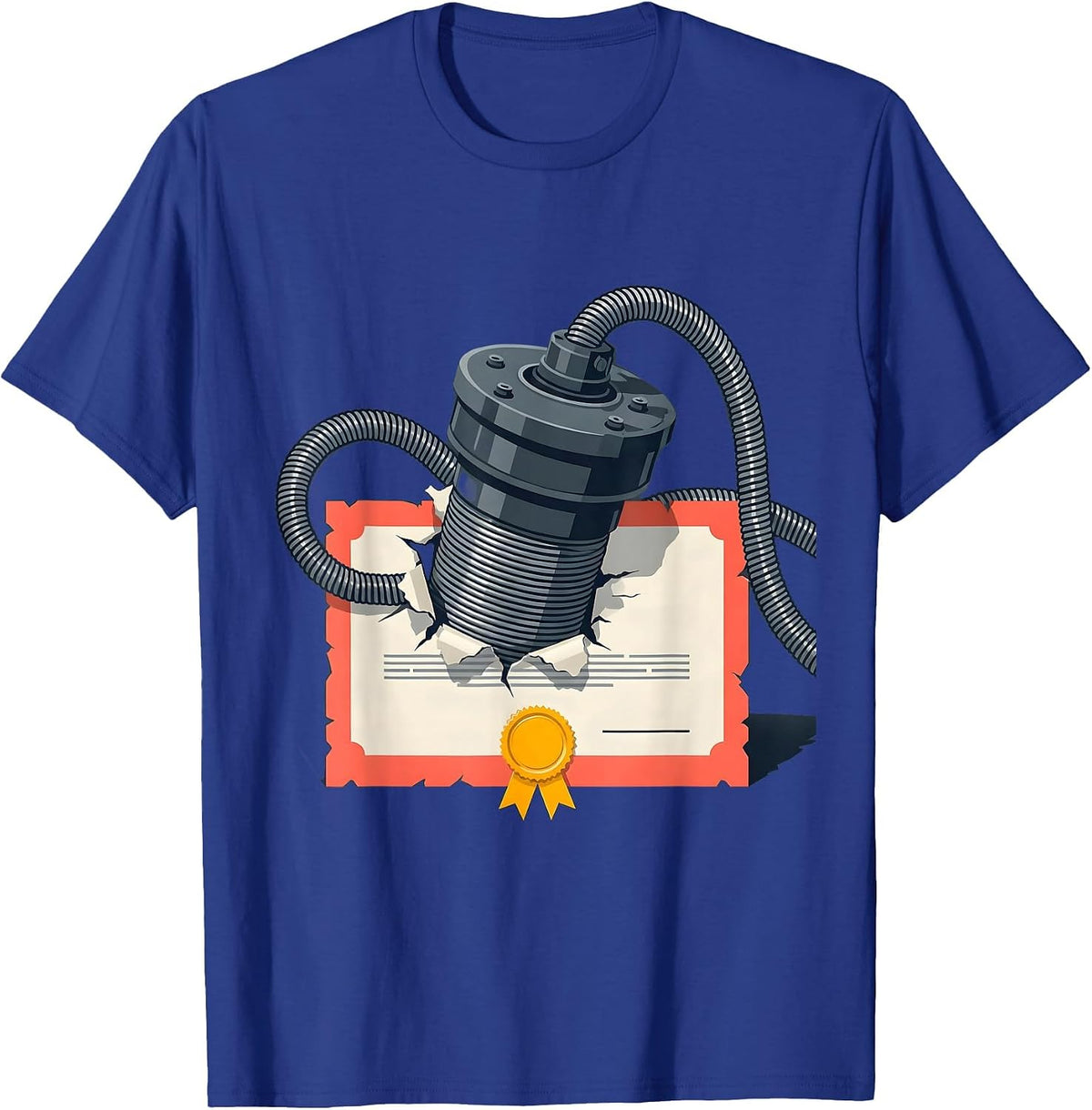 Men's Drain Cleaning Machine Plumber Sarcastic Humor T-Shirt - Royal Blue