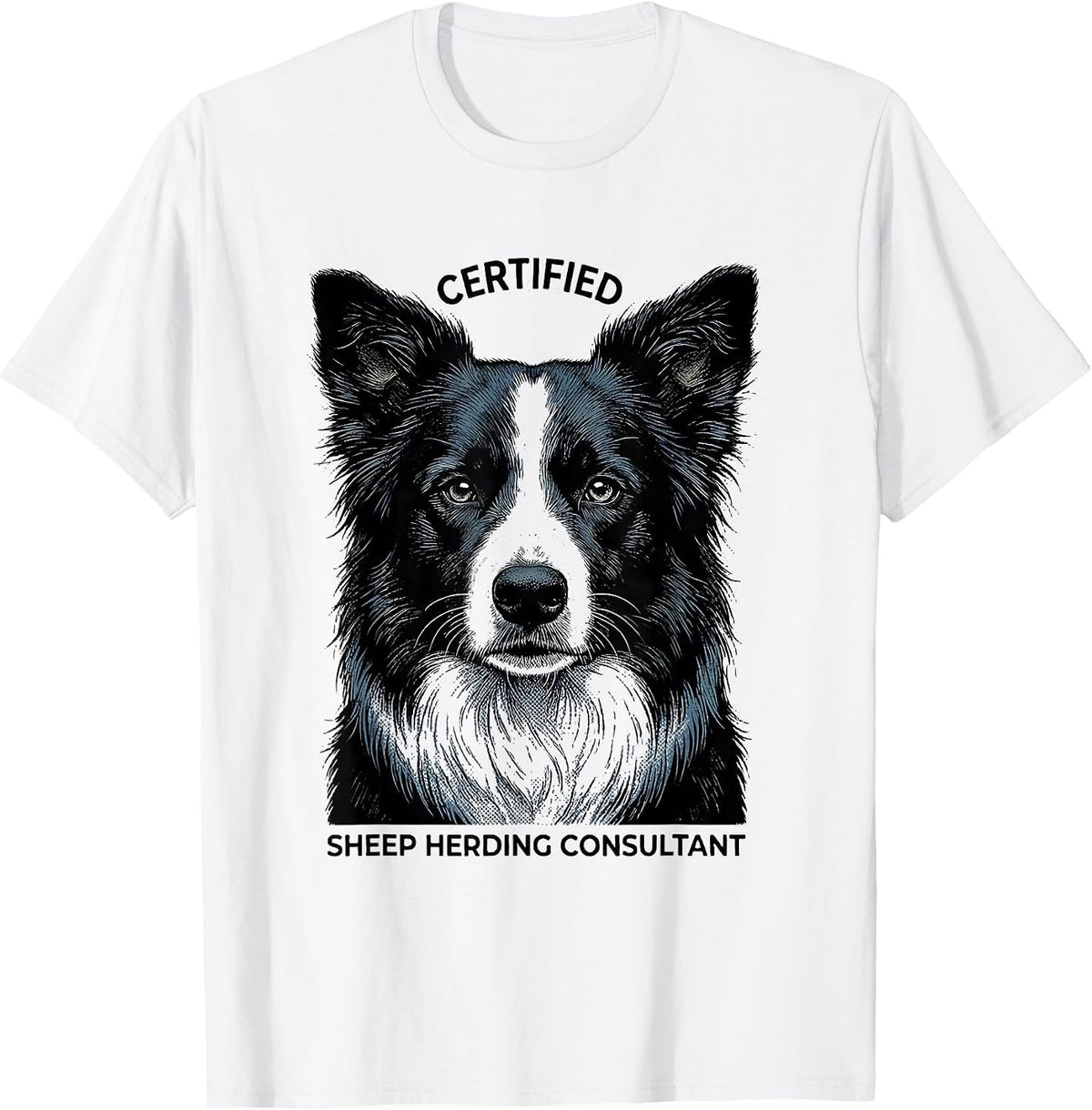 Men's Certified Sheep Herding Consultant Funny Dog Owner Meme T-Shirt - White