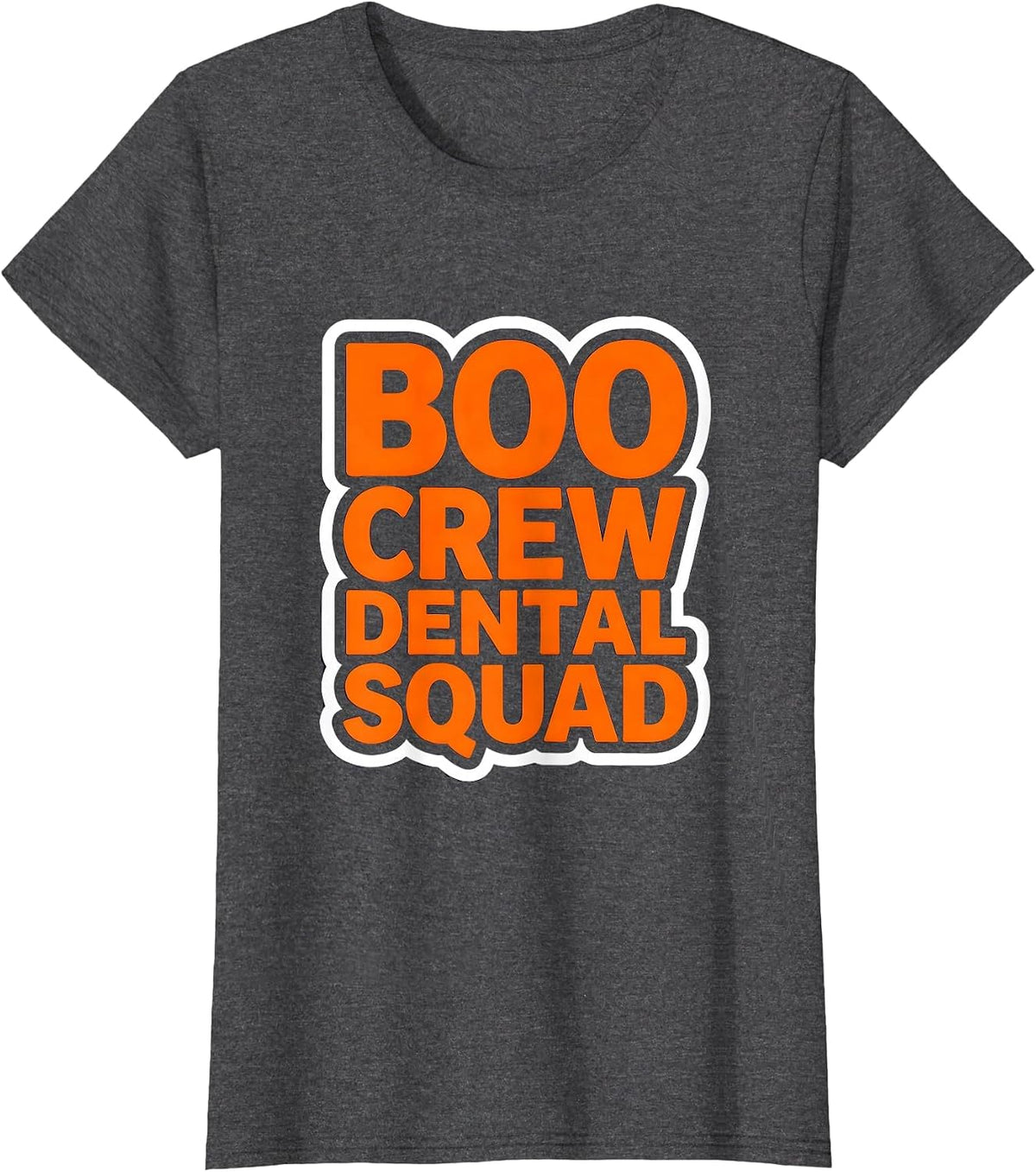Women's Boo Crew Dental Squad Halloween Design T-Shirt - Dark Heather Grey