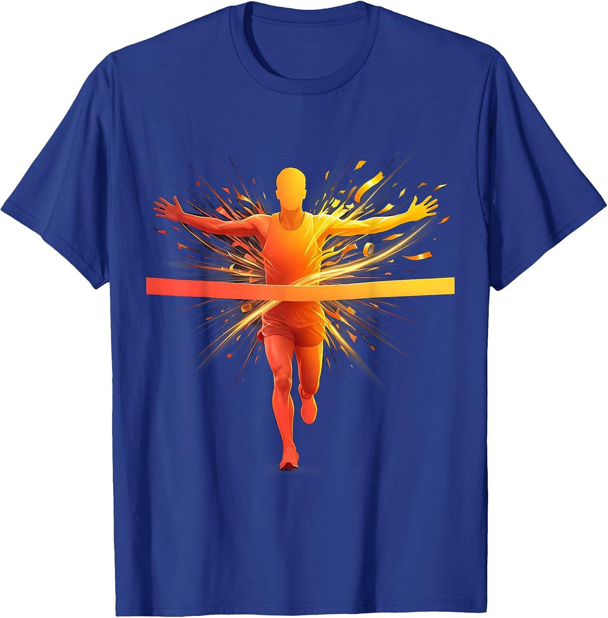 Runner Finish Line Burst Summer Athleisure Graphic T-Shirt - Royal Blue