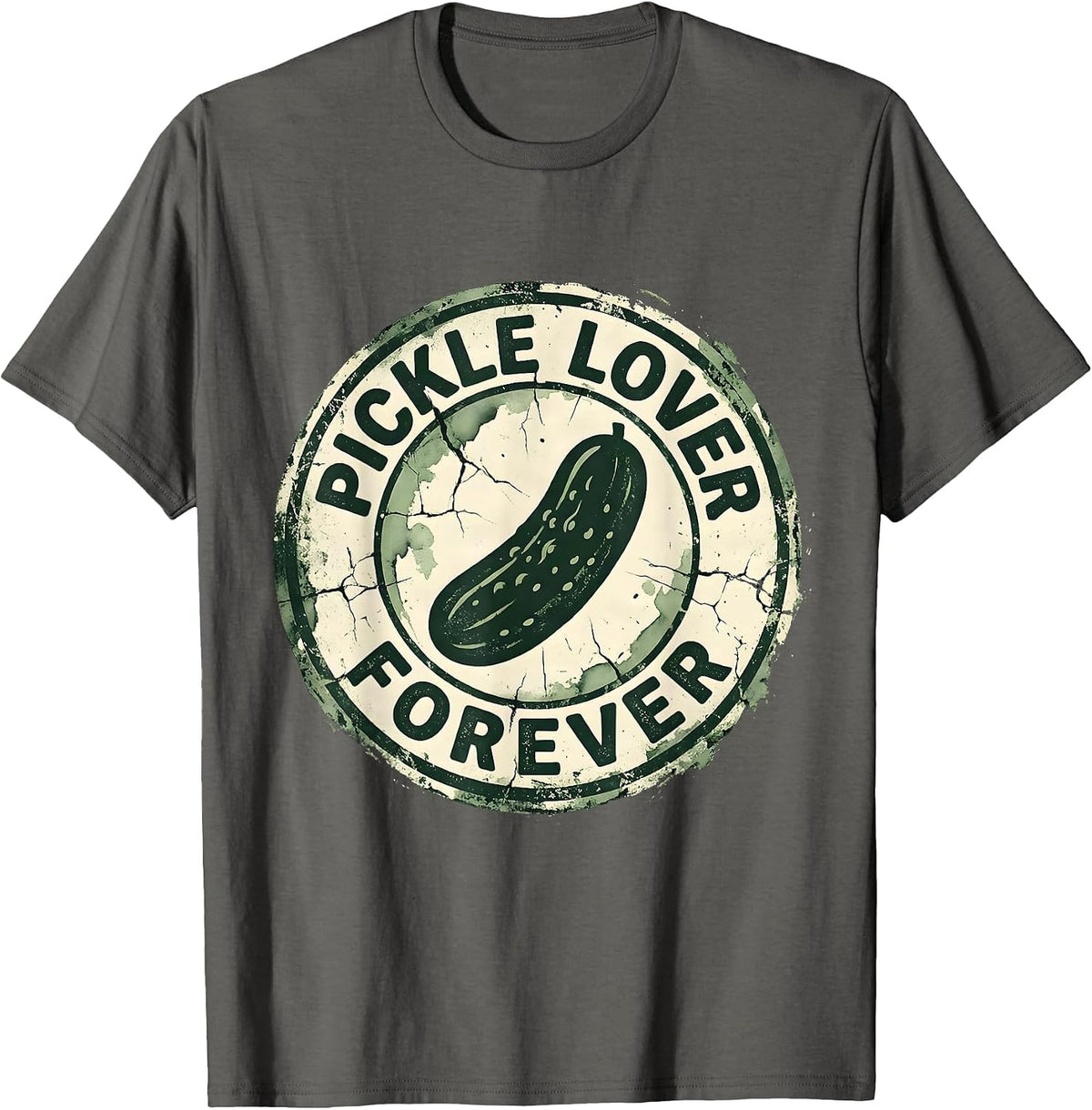 Pickle Lover Forever Funny Pickle Design T-Shirt - Asphalt Grey