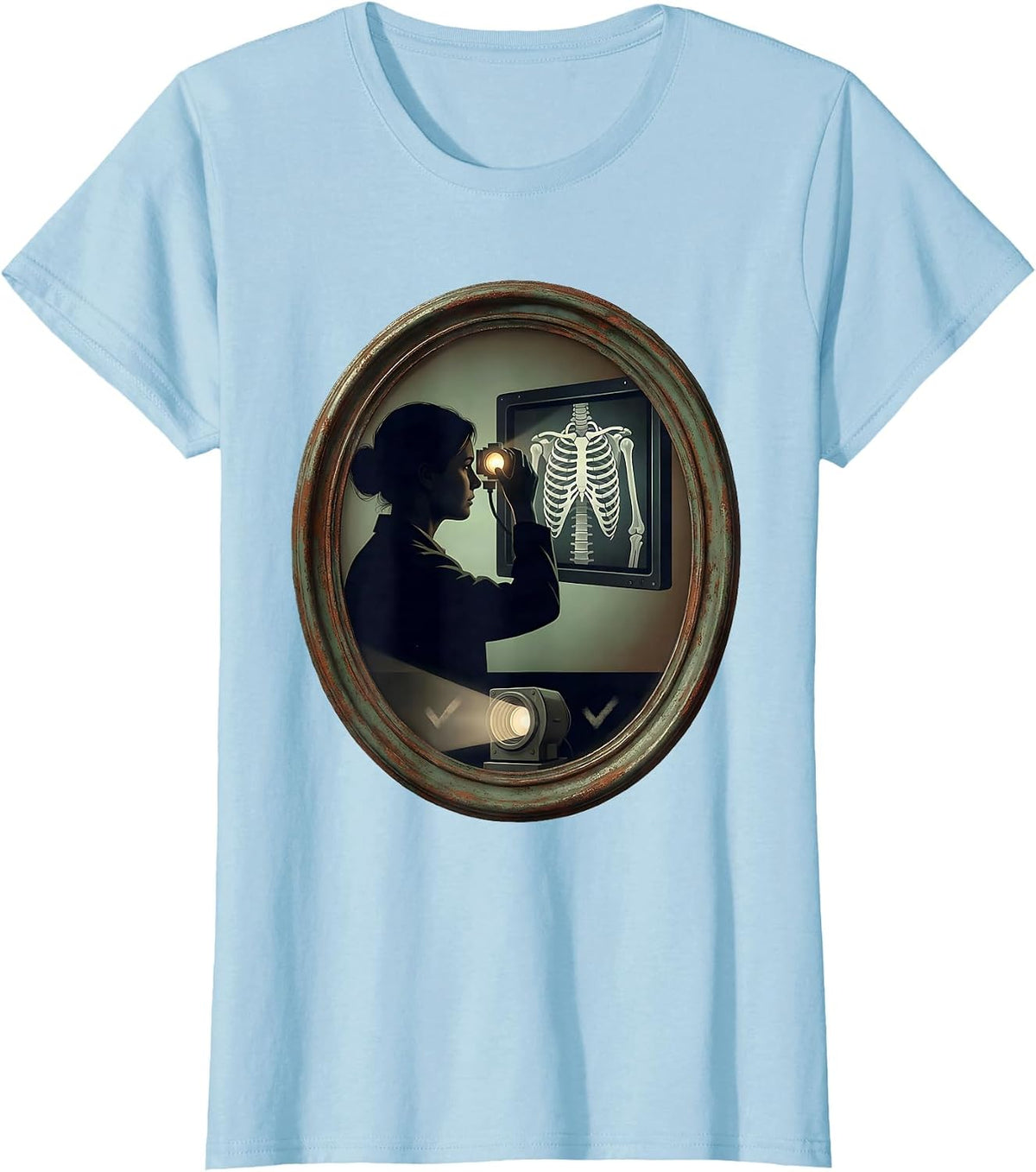 Women's Technologist Vintage Rad Tech Radiology Humor T-Shirt - Baby Blue