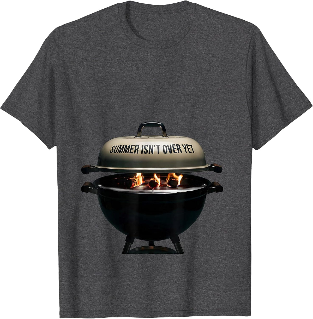 Summer Isn't Over Yet Minimalist Grill Dad Last Cookout T-Shirt - Dark Heather Grey