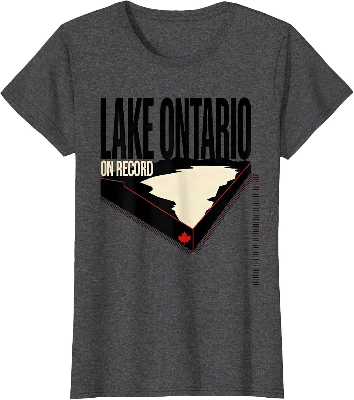 Women's Lake Ontario, On Record Funny Political Satire Lake Renaming T-Shirt - Dark Heather Grey