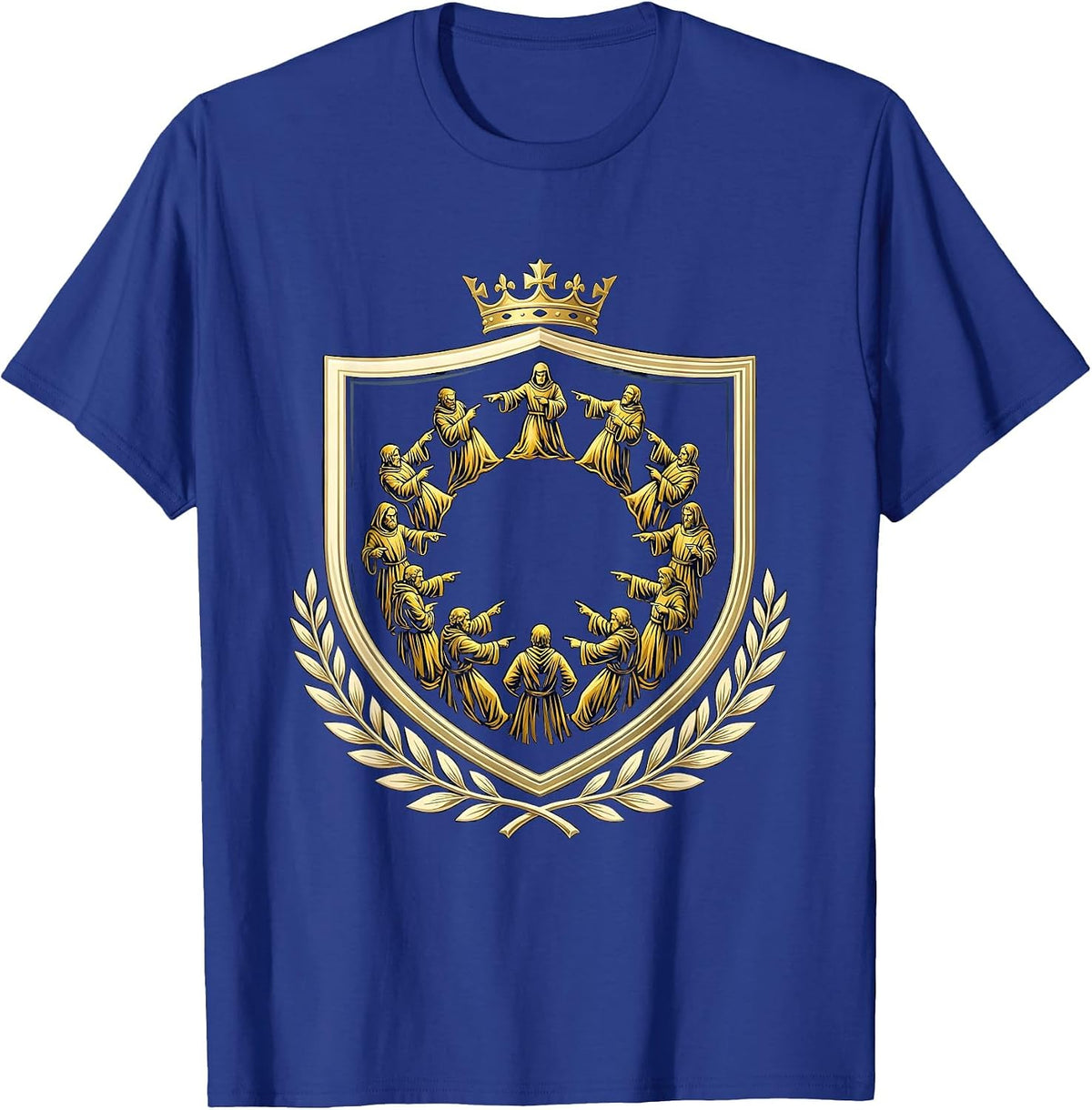 Apostles Finger Pointing Bible Humor Graphic T-Shirt - Royal Blue