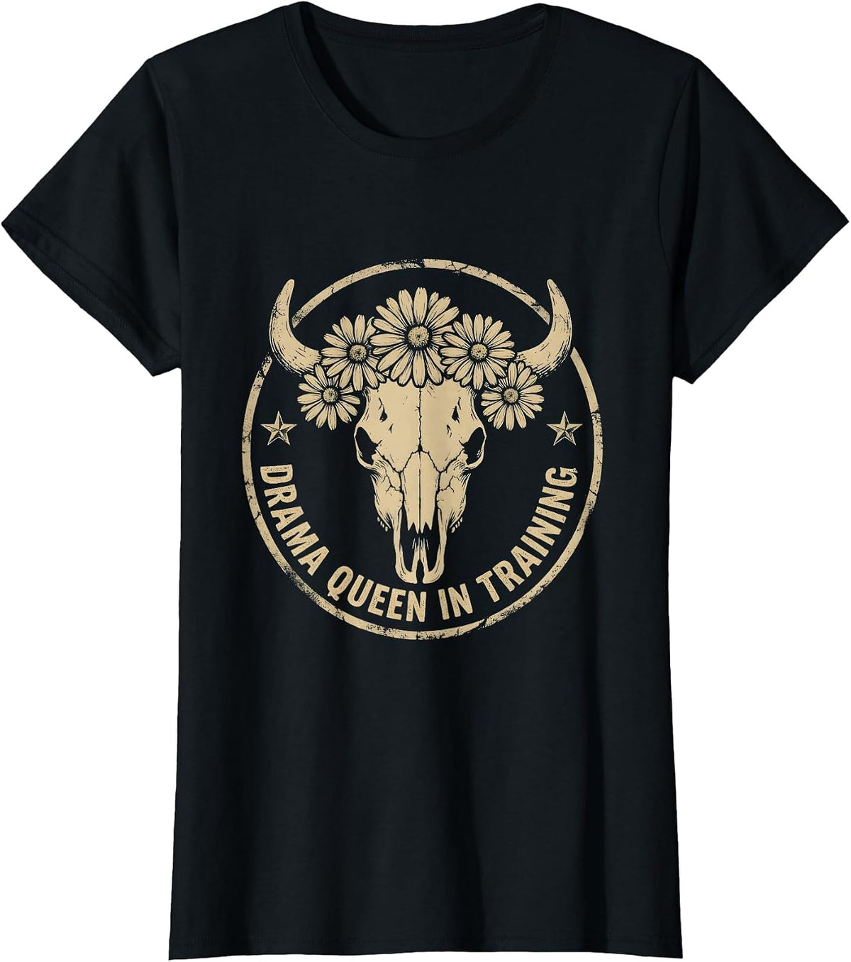Drama Queen In Training Preschool Girl Design T-Shirt - Black