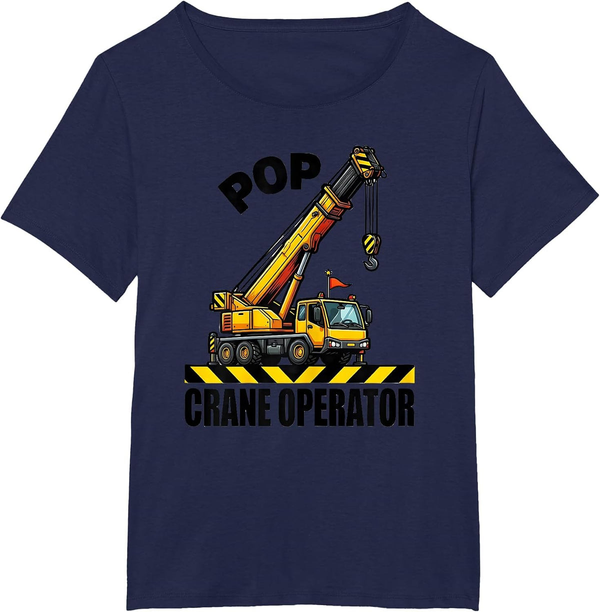 Women's Pop, Crane Operator Funny Construction Crew Toddler Birthday T-Shirt - Navy Blue