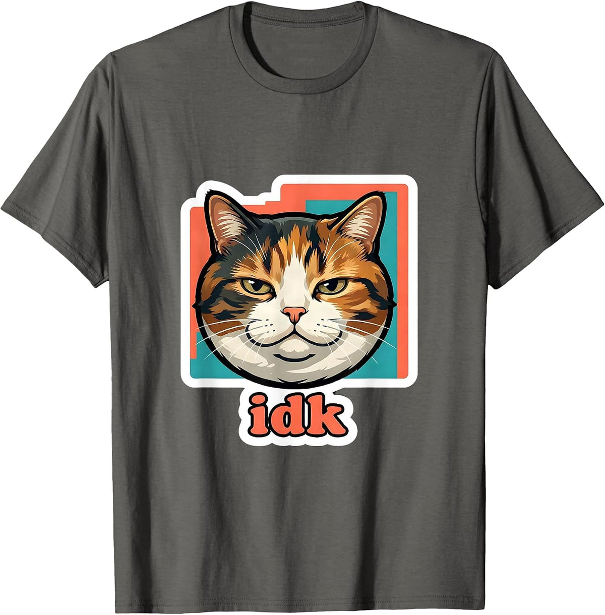 Men's idk Funny Cat Meme Slang For Teens Boys Girls Men Women T-Shirt - Asphalt Grey