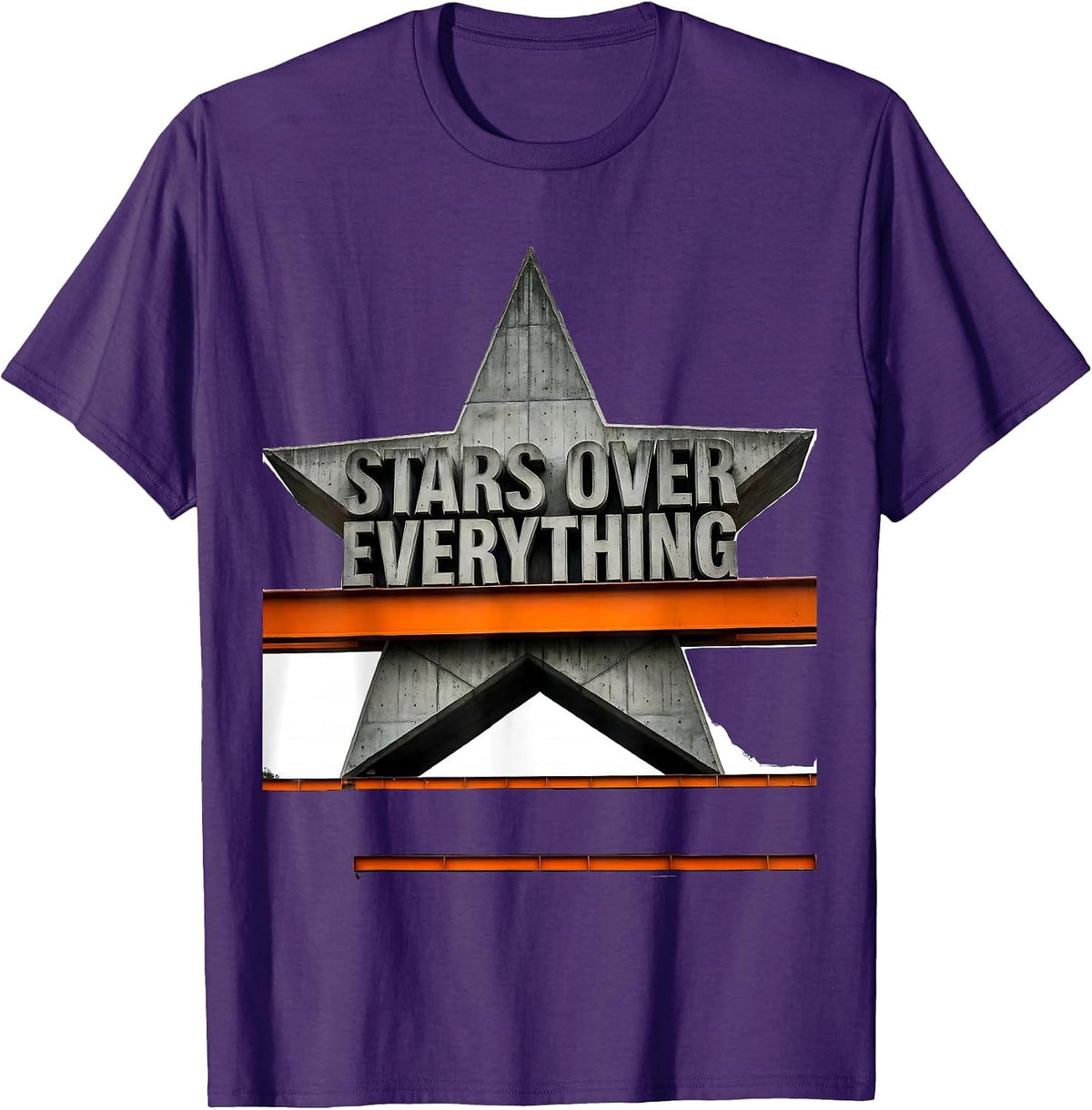 Stars Over Everything Celestial Graphic Design T-Shirt - Purple
