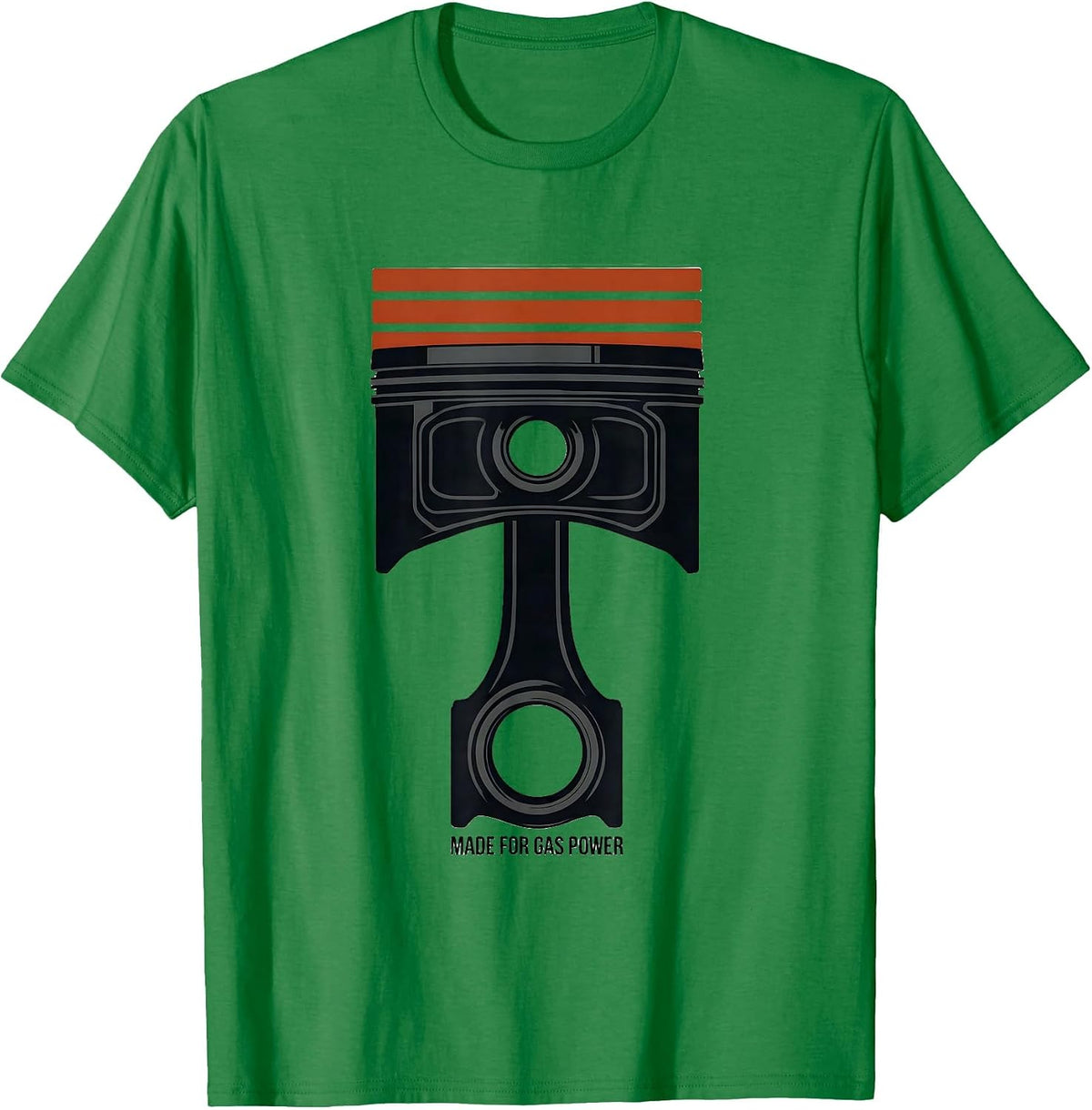 Men's Made For Gas Power Vintage Muscle Car Mechanic Flag USA T-Shirt - Kelly Green
