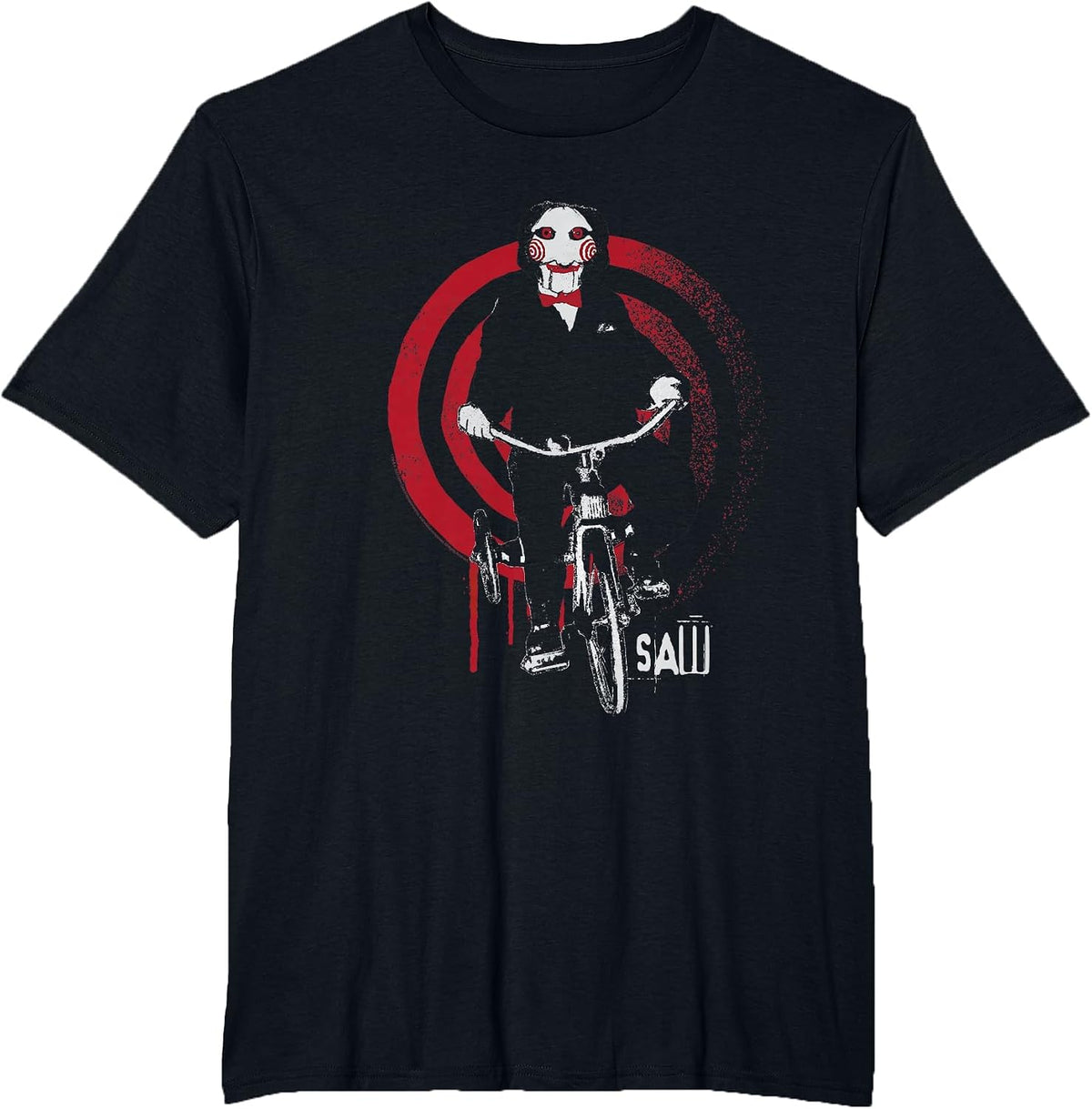 Saw Jigsaw on Bike T-Shirt - Black