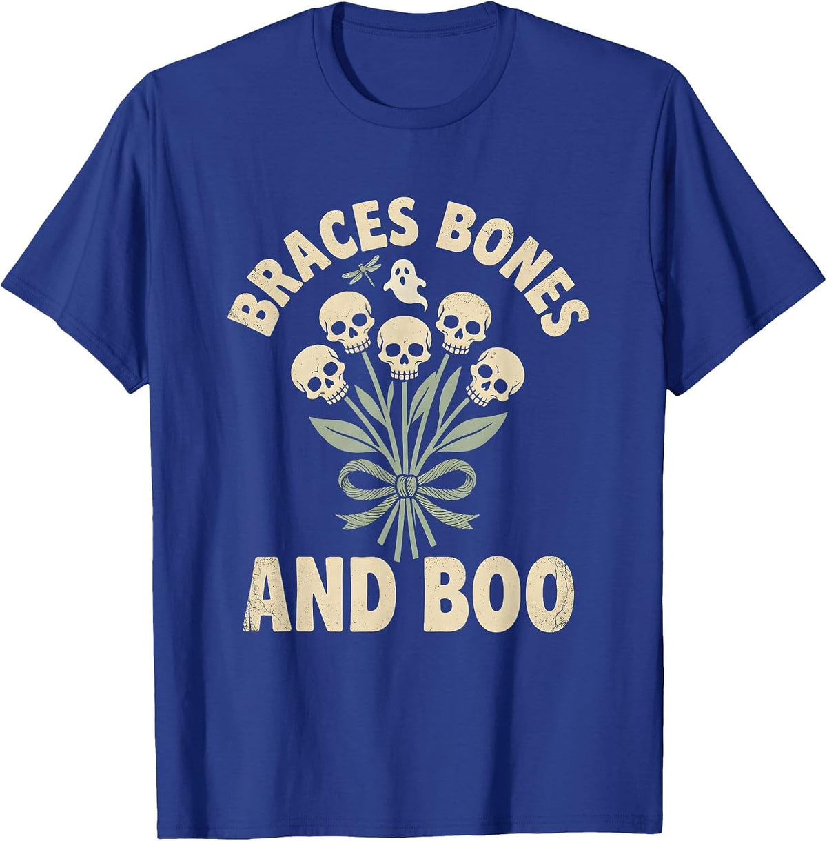 Boo Crew Dentist Halloween Braces Bones Design T-Shirt - Royal Blue