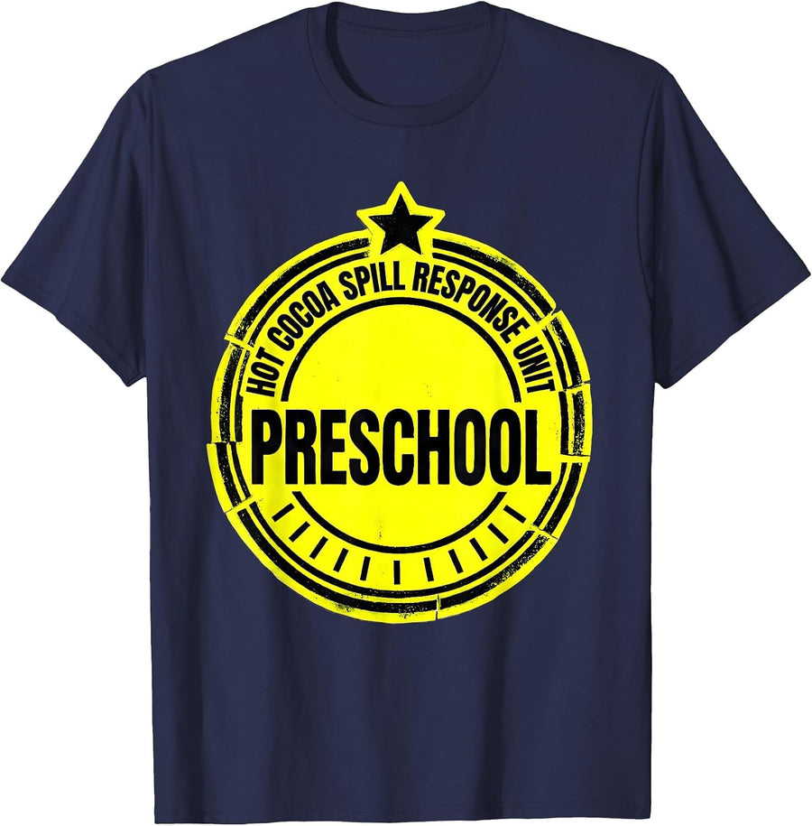 Hot Cocoa Spill Response Unit, Preschool Funny Teacher T-Shirt - Navy Blue
