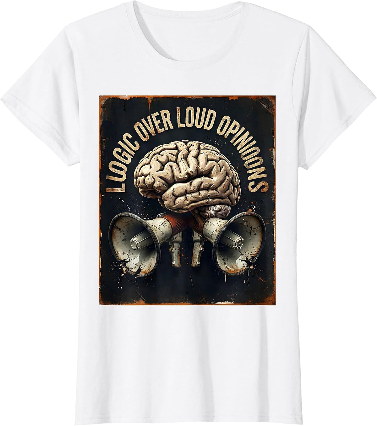 Women's Make Sense Common Again Logic Over Loud Opinions T-Shirt - White