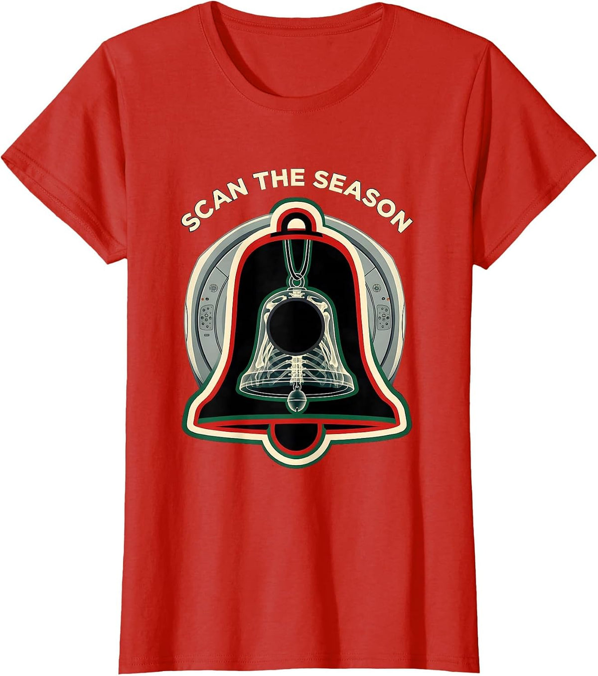Scan The Season Radiology Tech Christmas Humor T-Shirt - Red