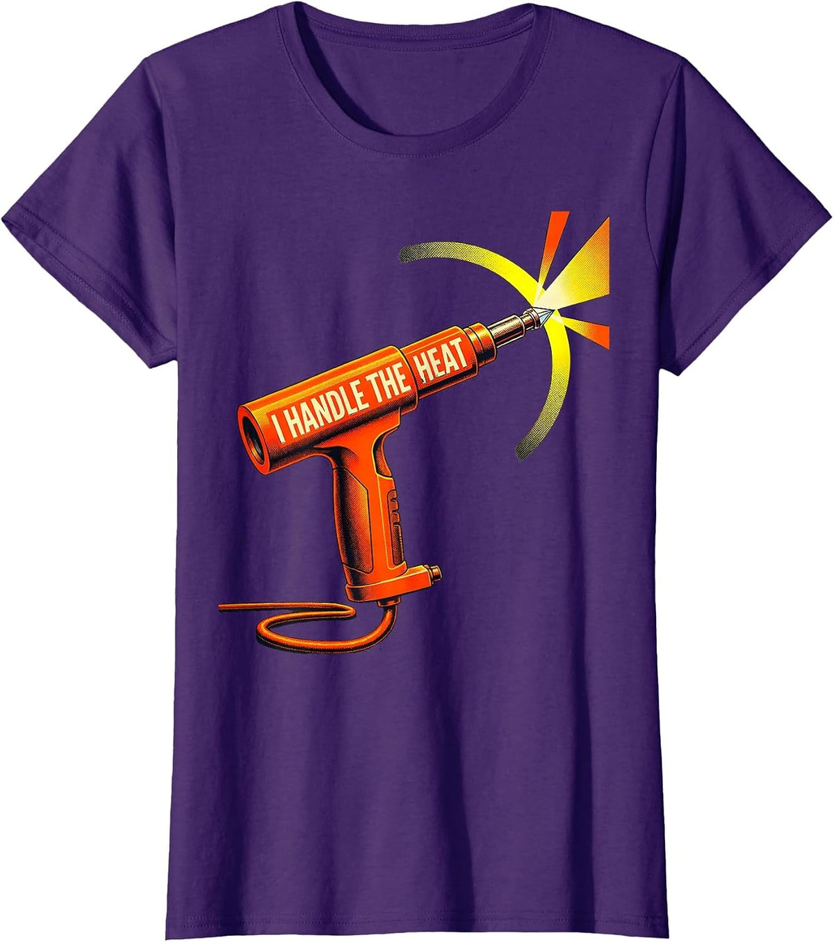 Women's I Handle The Heat Funny TIG Welder Blue Collar Pride T-Shirt - Purple