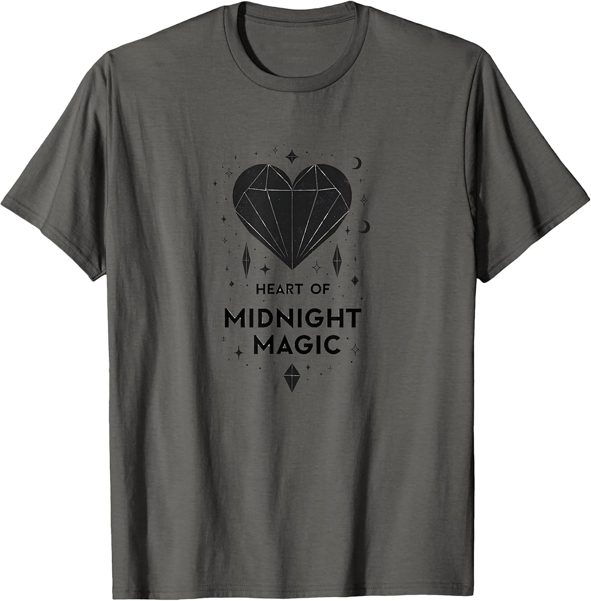 Heart of Midnight Magic Gothic Dark Romance T-Shirt - Asphalt Grey