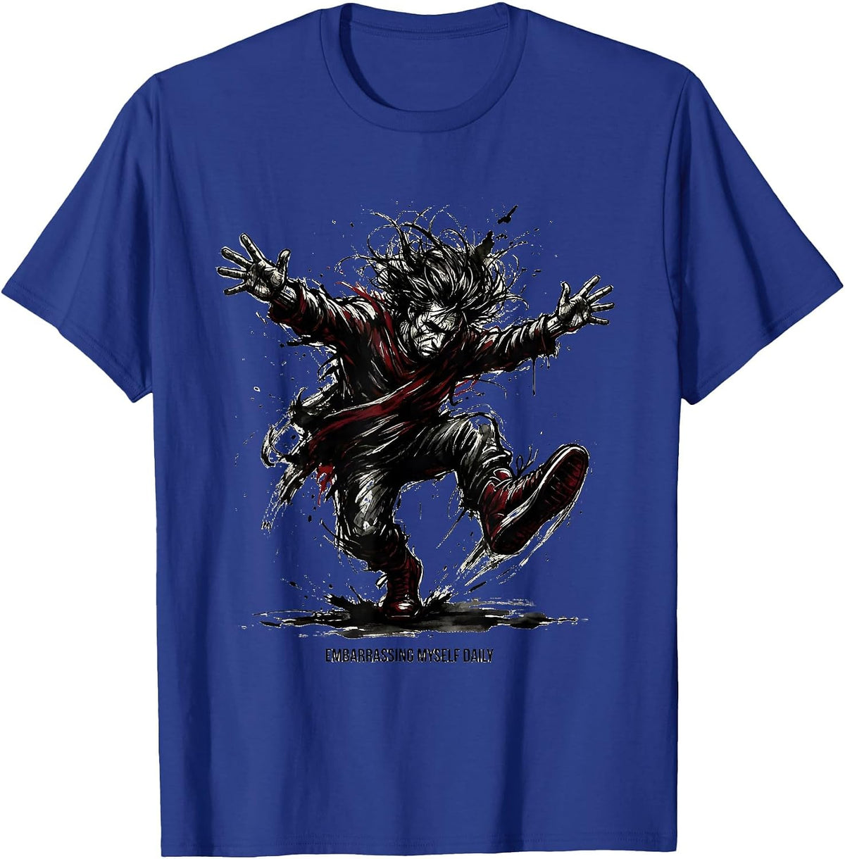 Men's Embarrassing Myself Daily Funny Humor Design T-Shirt - Royal Blue