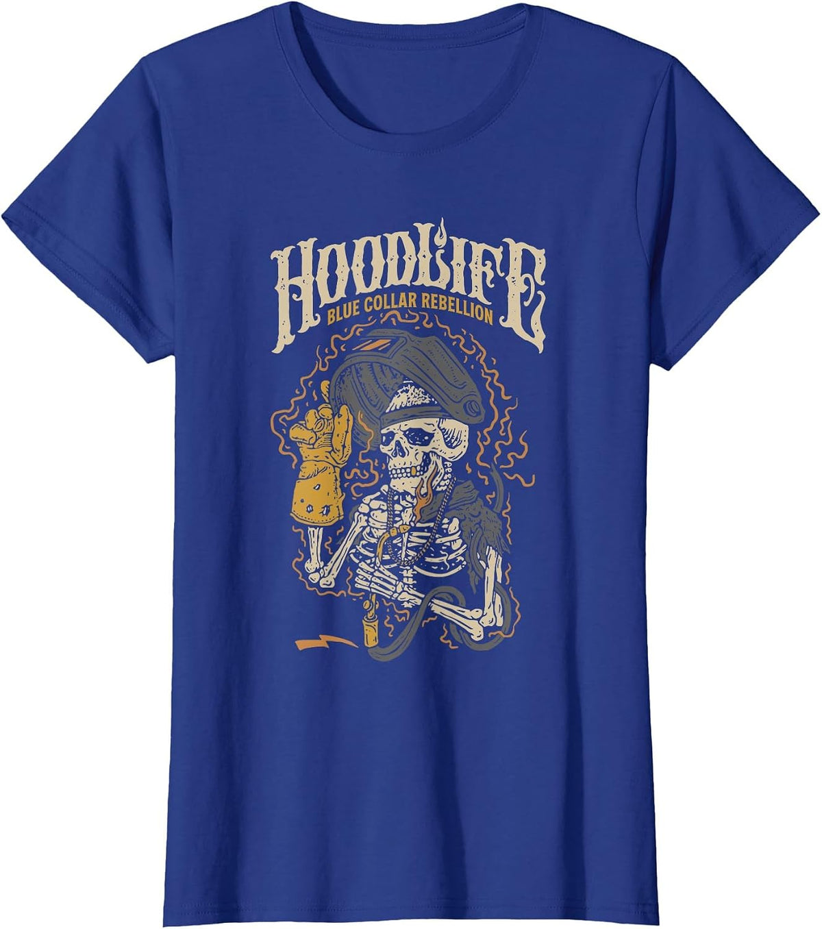 Hoodlife Blue Collar Rebellion Halloween T-Shirt - Royal Blue