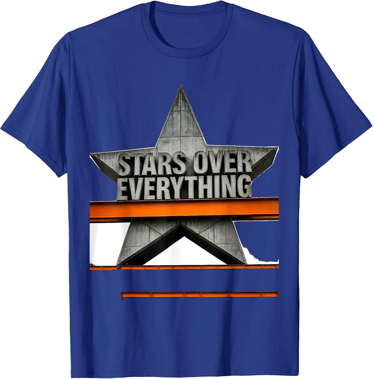 Stars Over Everything Celestial Graphic Design T-Shirt - Royal Blue