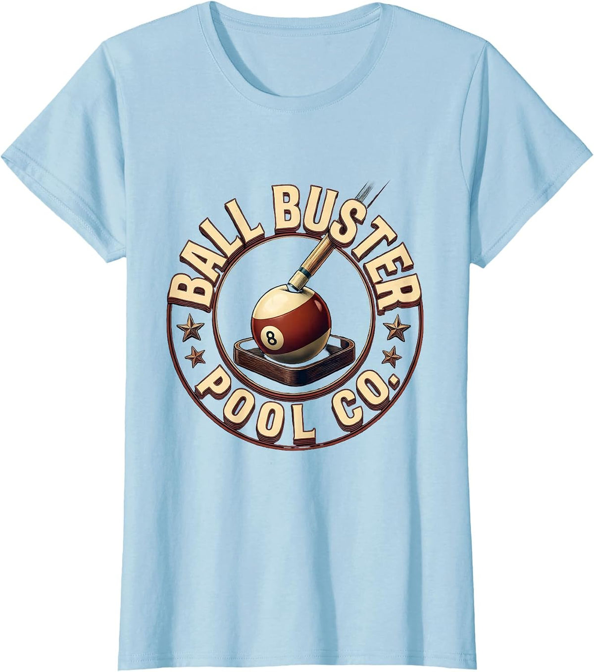 Sealed Cue Ball Humor Pool Player Billiards T-Shirt - Baby Blue