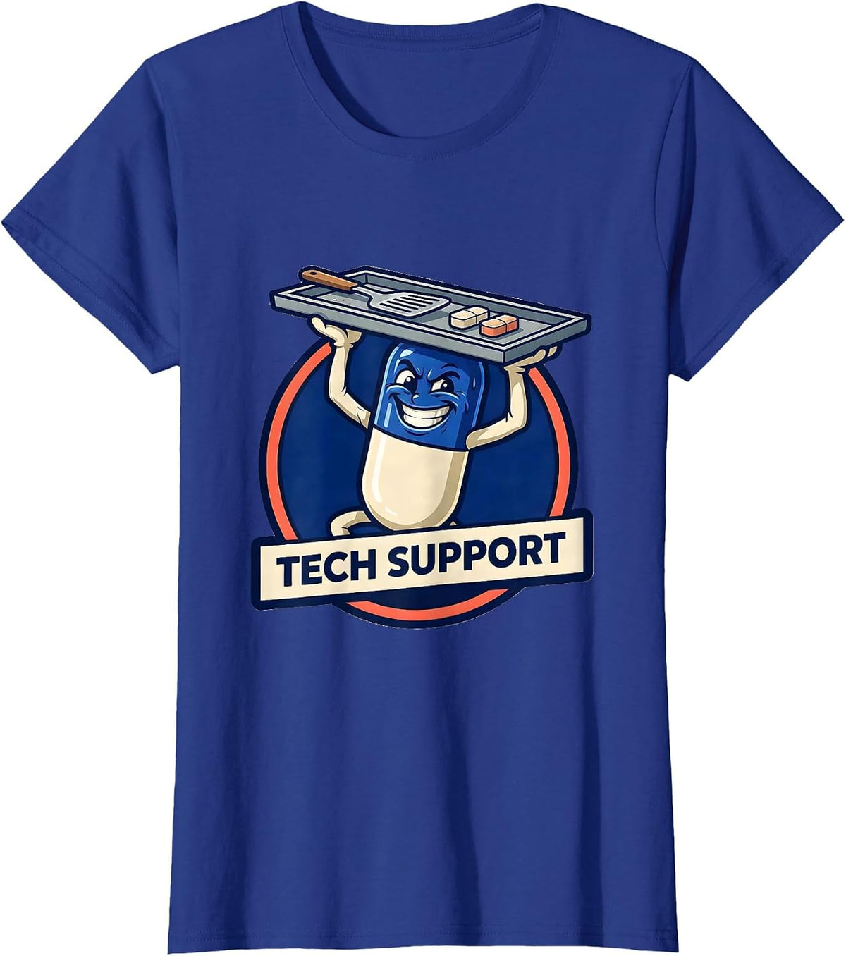 Women's Tech Support Funny Pharmacy Technician Pharmacist Crew T-Shirt - Royal Blue
