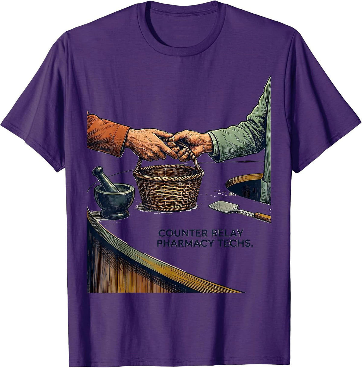 Men's Counter Relay Pharmacy Techs Funny Pharmacy Technician T-Shirt - Purple