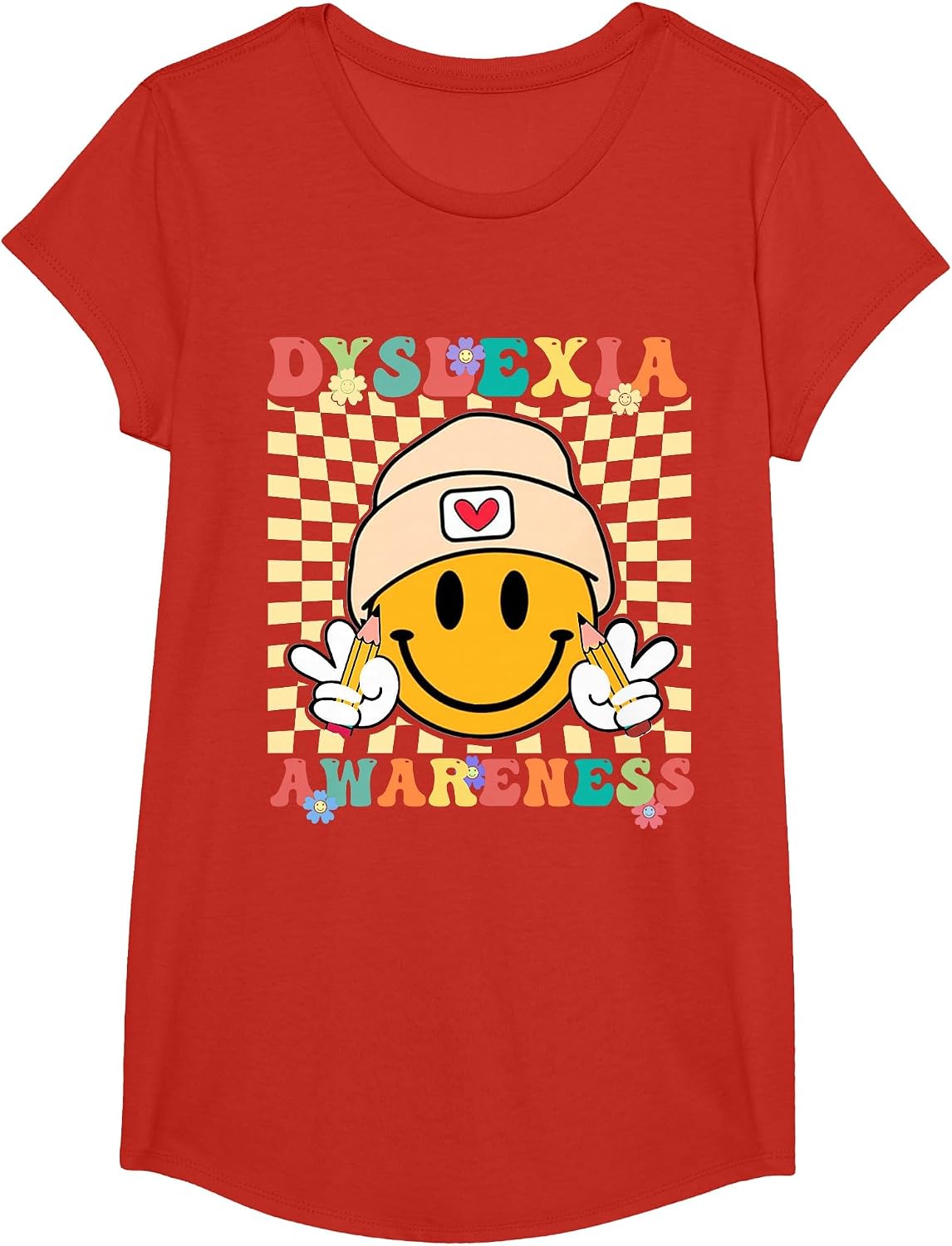 Dyslexia Awareness Dyslexia Specialist Teacher T-Shirt - Girls Red