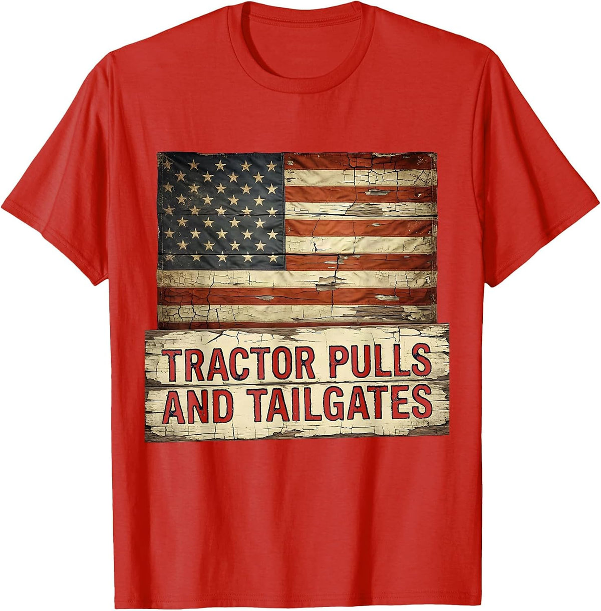 Men's Tractor Pulls and Tailgates Country Life Design T-Shirt - Red