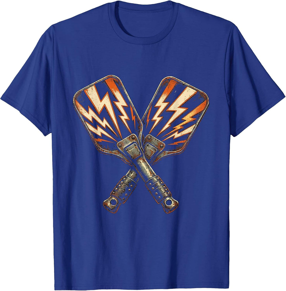 EMT Defibrillator Paddles Lightning Bolt Graphic T-Shirt - Royal Blue