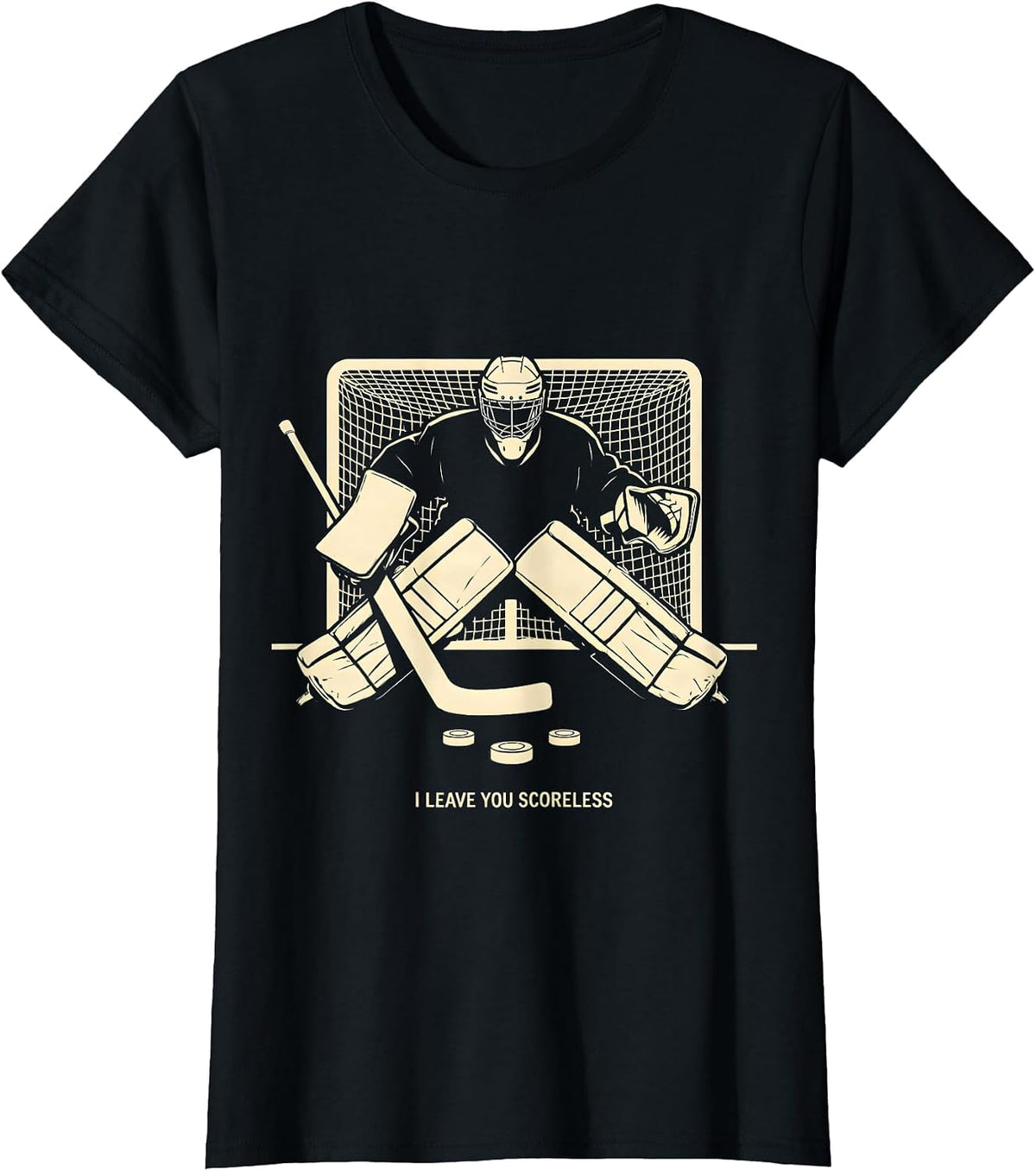 I Leave You Scoreless Funny Hockey Goalie Youth Player Gift T-Shirt - Black