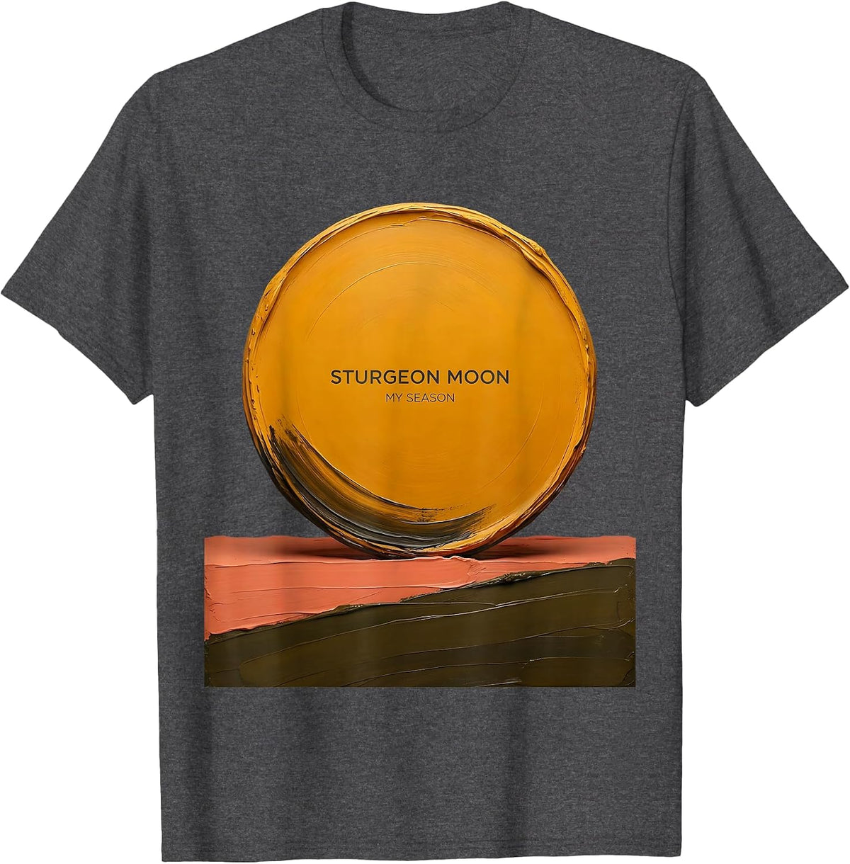 Men's Sturgeon Moon, My Season Boho Celestial Astronomy Graphic T-Shirt - Dark Heather Grey