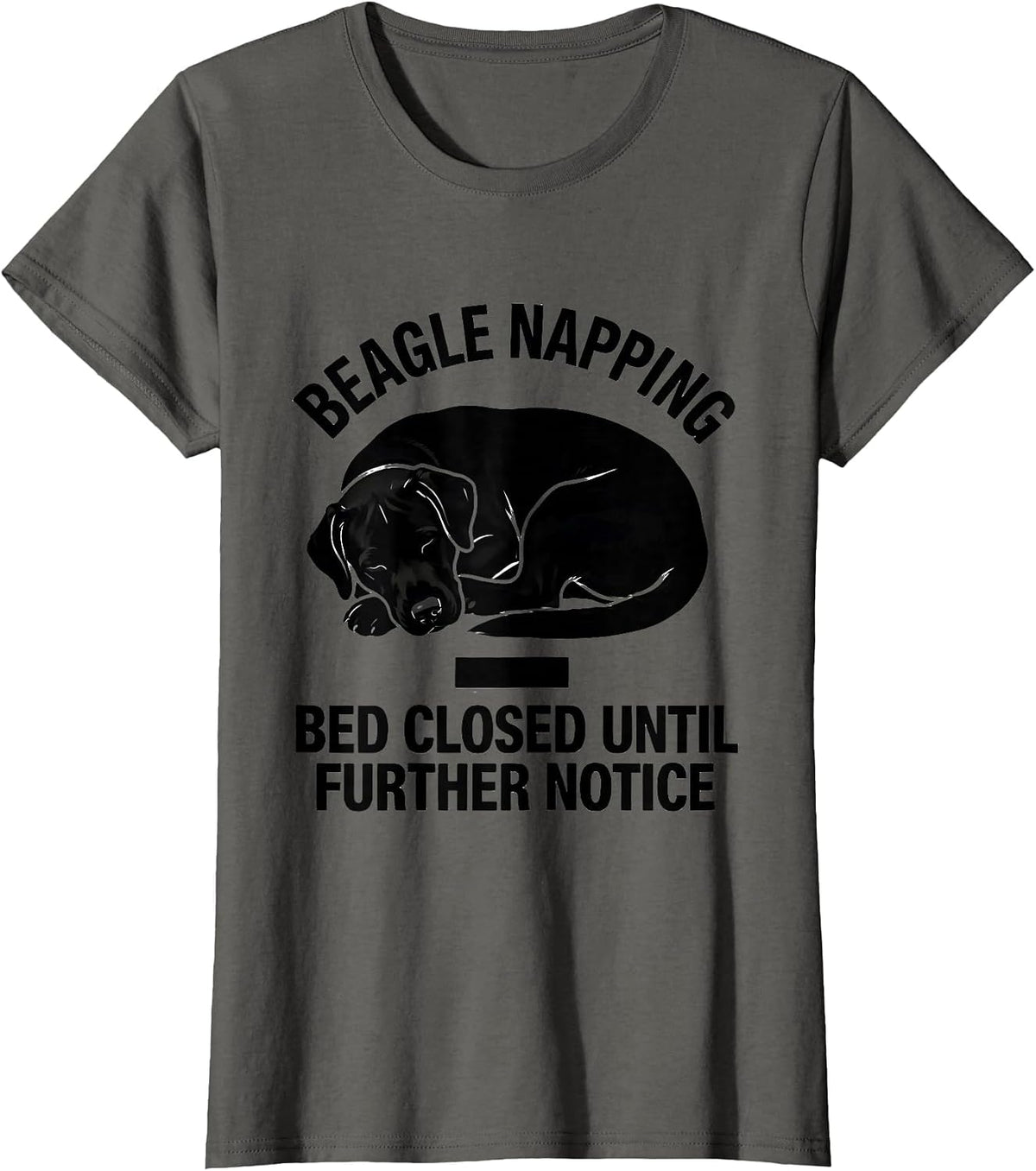 Women's Beagle Napping Bed Closed Until Further Notice Pet Lover T-Shirt - Asphalt Grey