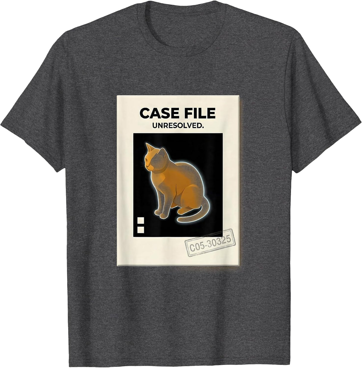 Case File: Unresolved Funny Physics Quantum Geek Humor T-Shirt - Dark Heather Grey