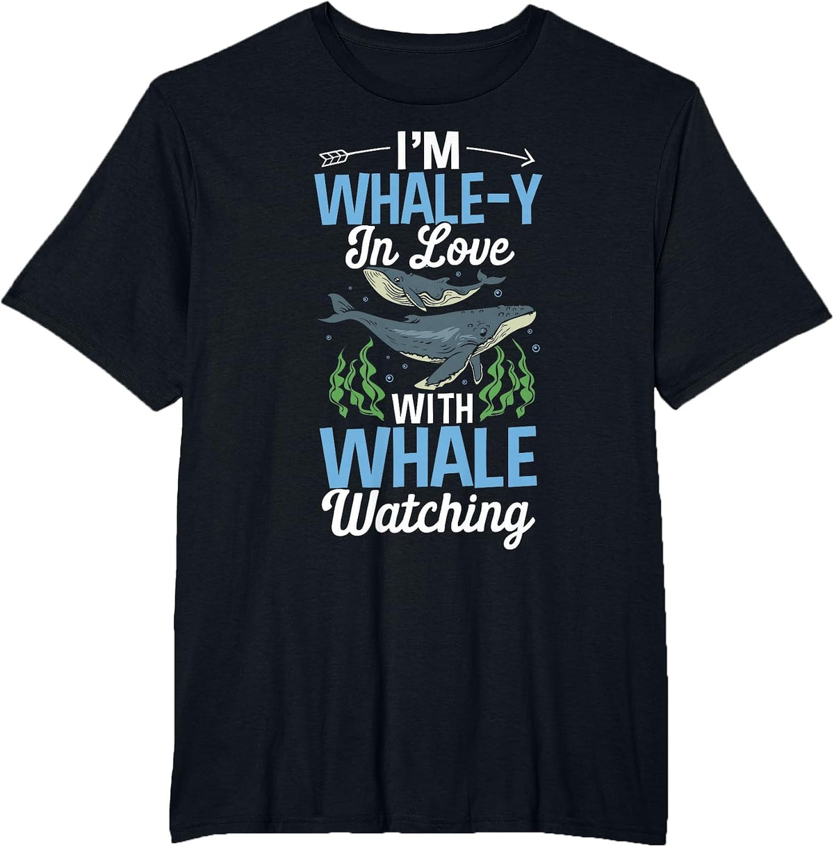 Whale Watcher Marine Aquarist Humpback Orca Whale Watching T-Shirt - Black