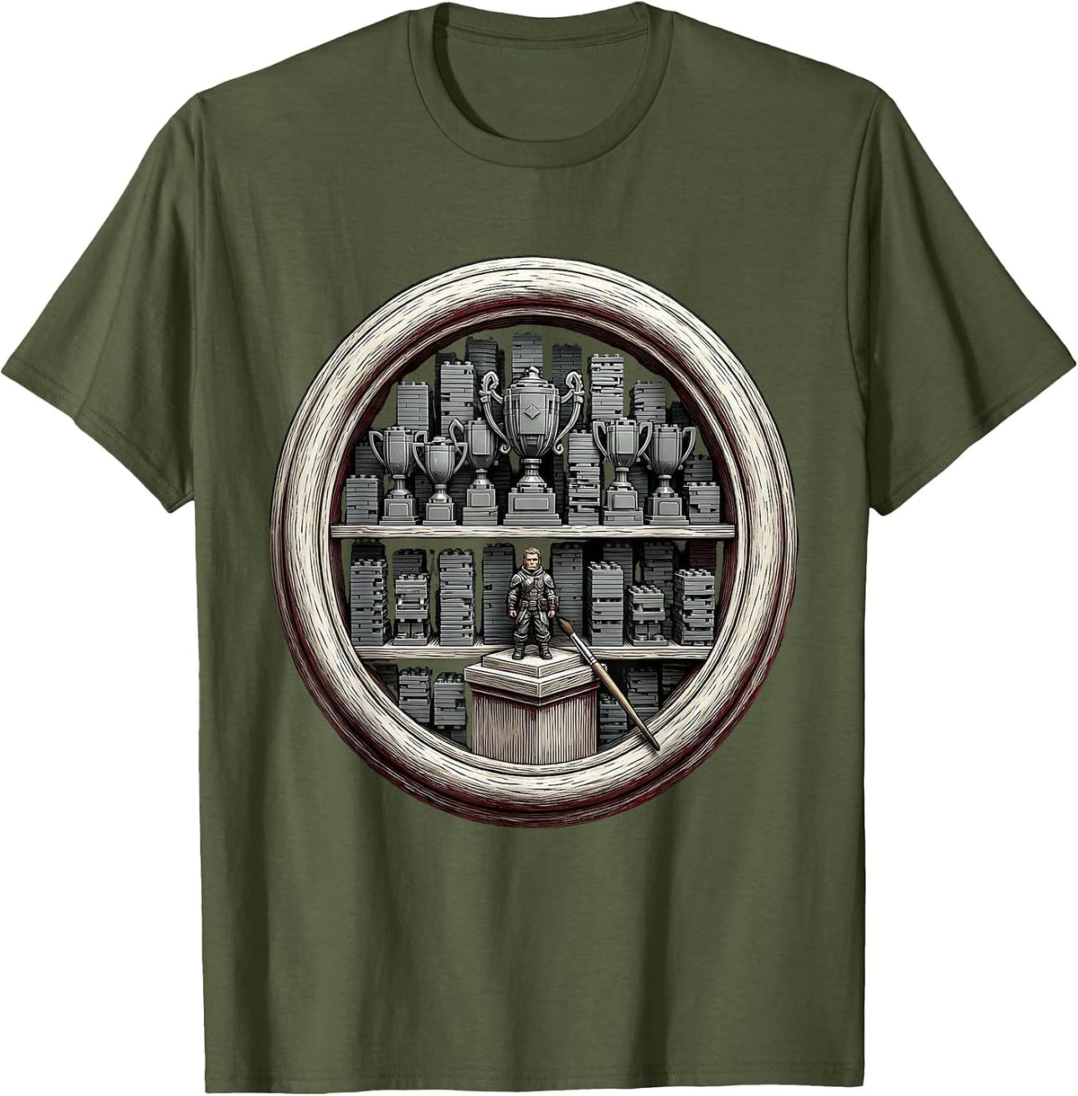 Sealed Miniature Shelf Display Hobbyist Painter Pride T-Shirt - Olive Green