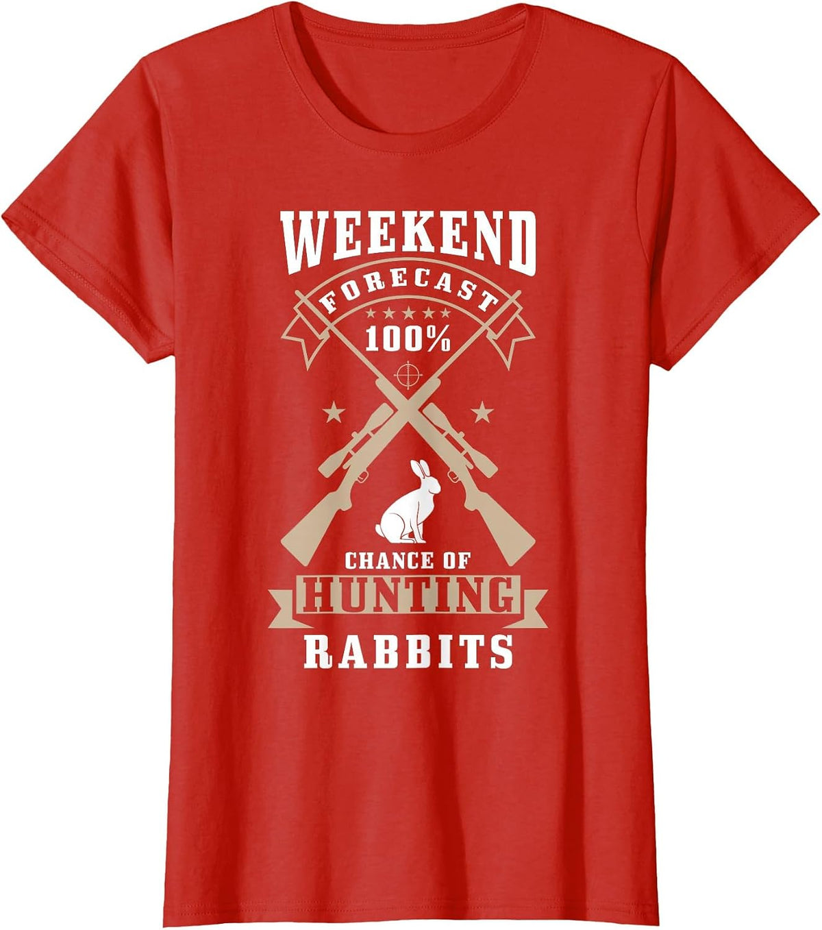 Rabbit Hunter Design with Saying for Rabbit Hunting T-Shirt - Red