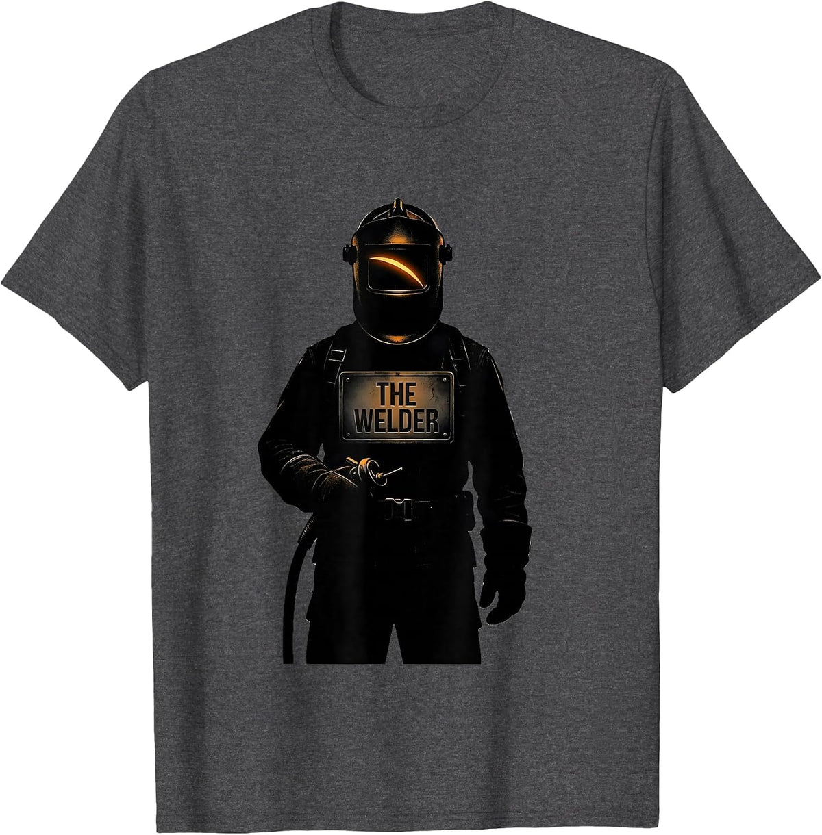 Men's THE WELDER Silhouette Metal Worker Welding Humor T-Shirt - Dark Heather Grey
