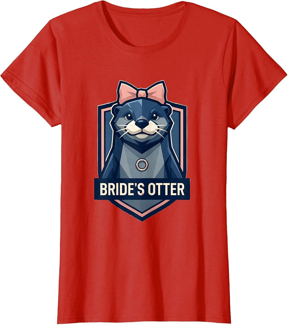 Bride's Otter Blokette Sporty Femme Bachelorette Party T-Shirt - Red