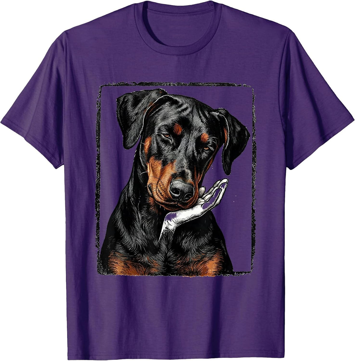 Doberman Stamp Dobie Owner Pride Casual T-Shirt - Purple