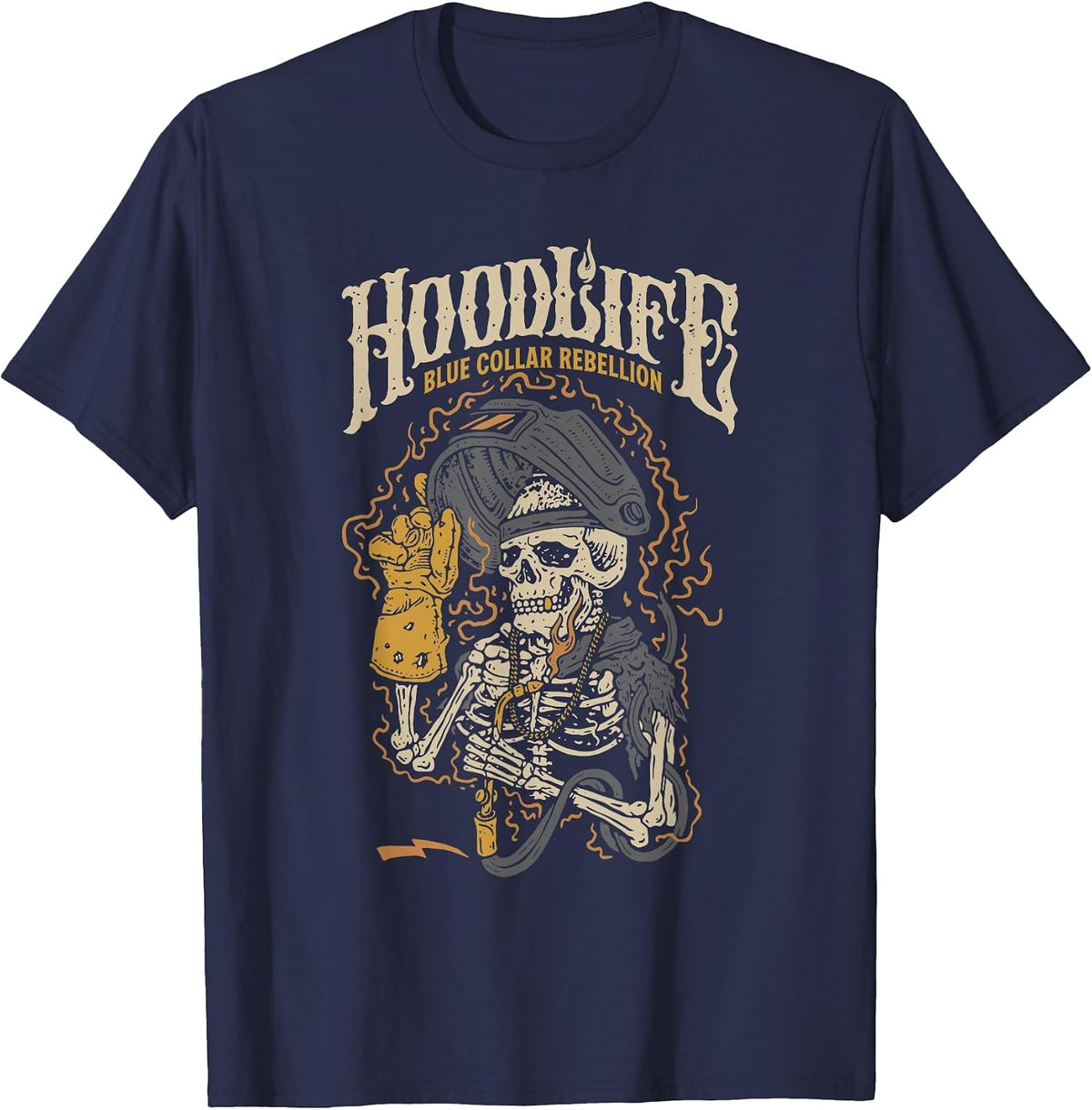 Hoodlife Blue Collar Rebellion Halloween T-Shirt - Navy Blue