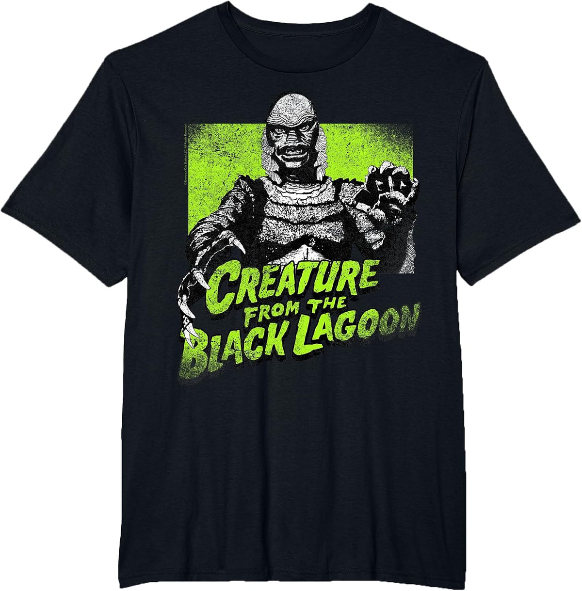 Universal Monsters Creature from The Black Lagoon Green T-Shirt - Black