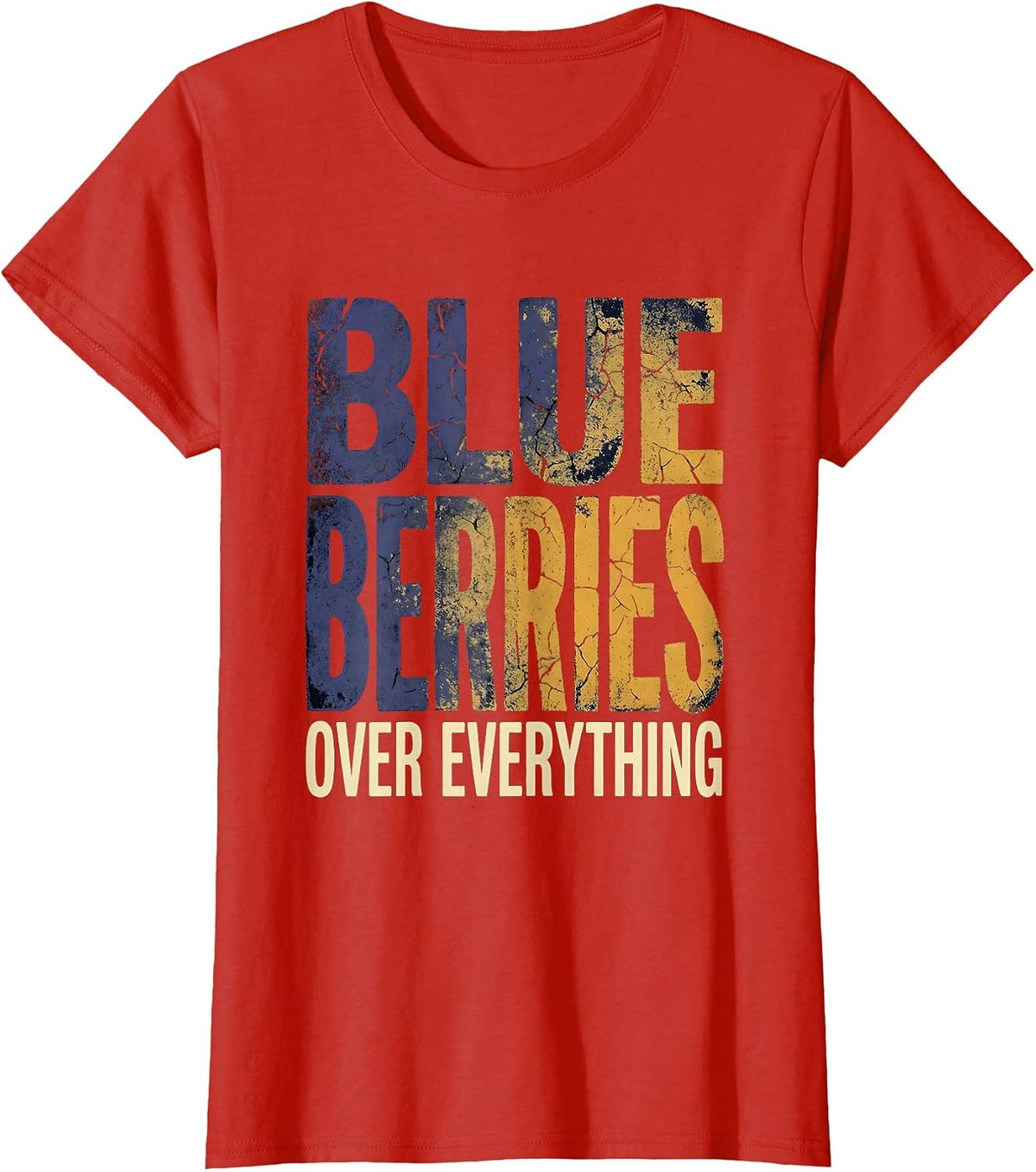 Red White and Blueberry Patriotic Design T-Shirt - Red