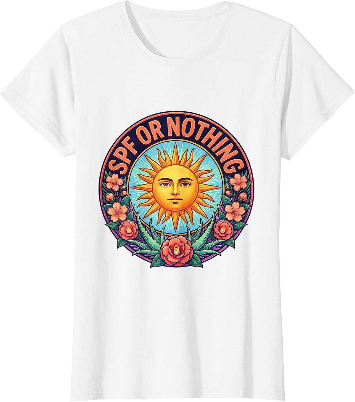 SPF or Nothing K-Beauty Skincare Design T-Shirt - White