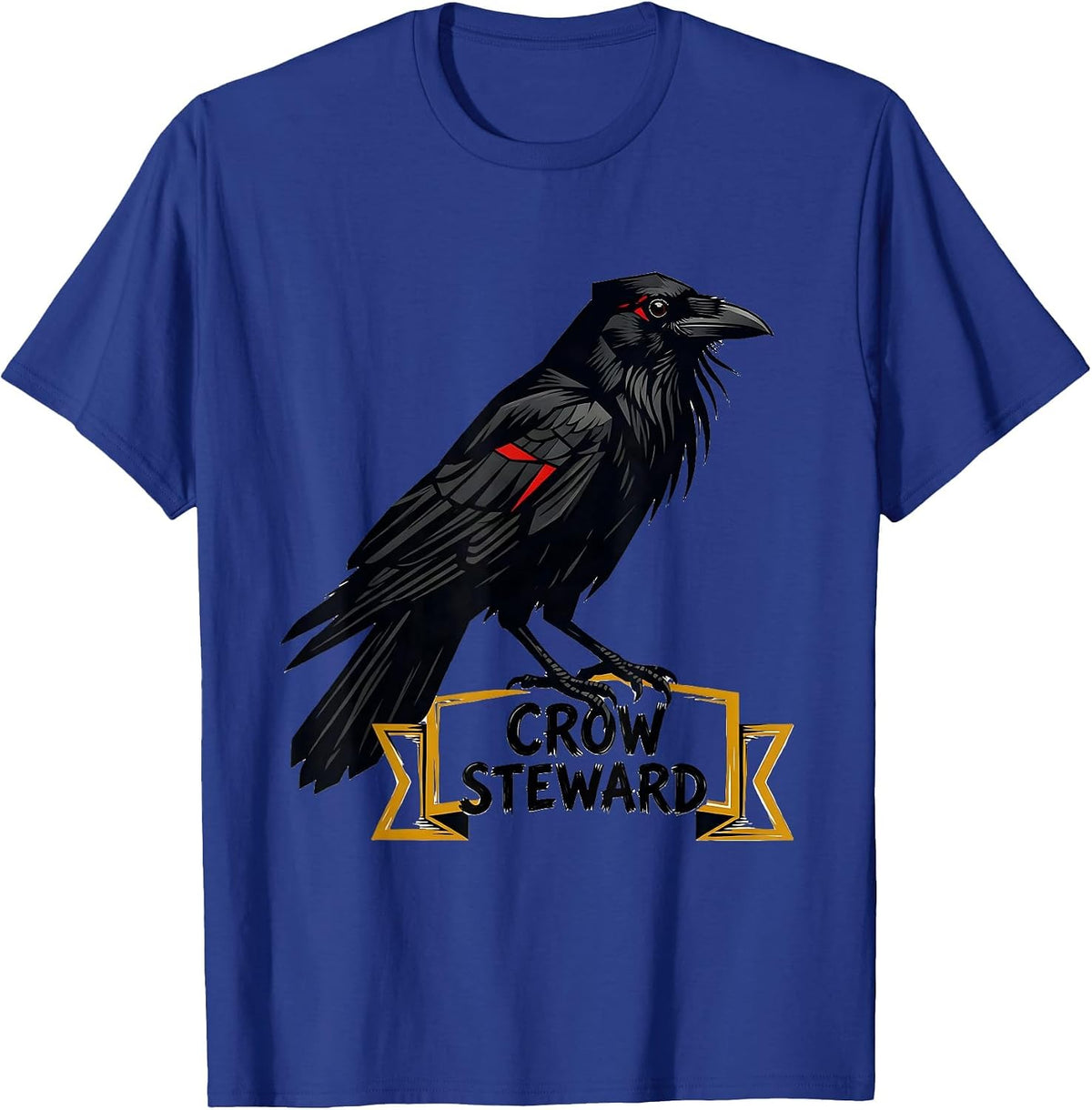 Men's Crow Steward Gothic Nature Raven Bird Enthusiast Dark Humor T-Shirt - Royal Blue