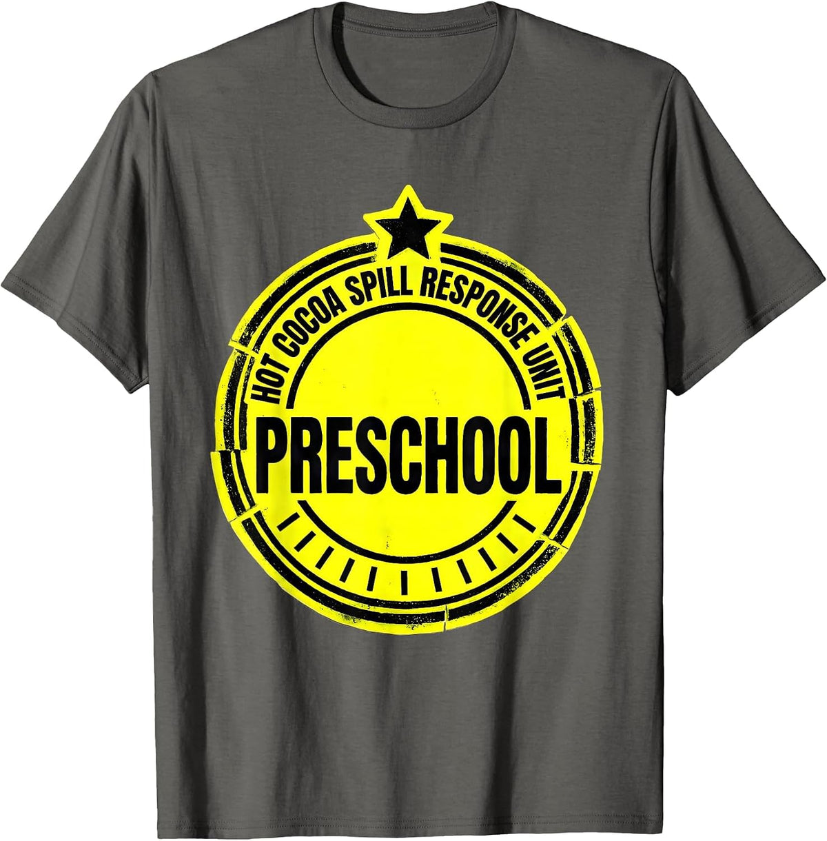 Hot Cocoa Spill Response Unit, Preschool Funny Teacher T-Shirt - Asphalt Grey